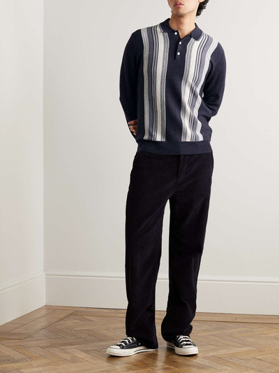 BEAMS PLUS Striped Wool Polo Shirt outlook