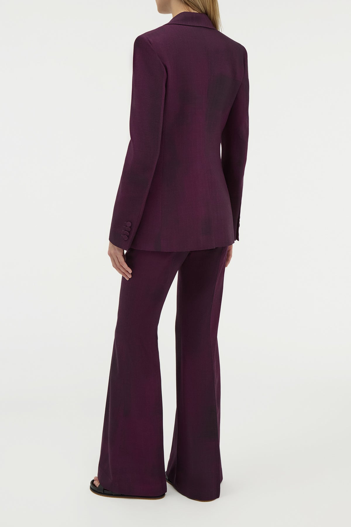 Leiva Blazer in Bordeaux Virgin Wool - 5
