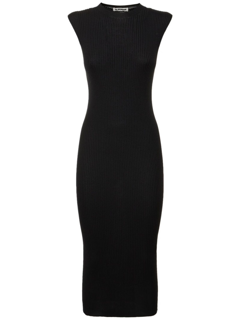 Superfine ribbed viscose midi dress - 1