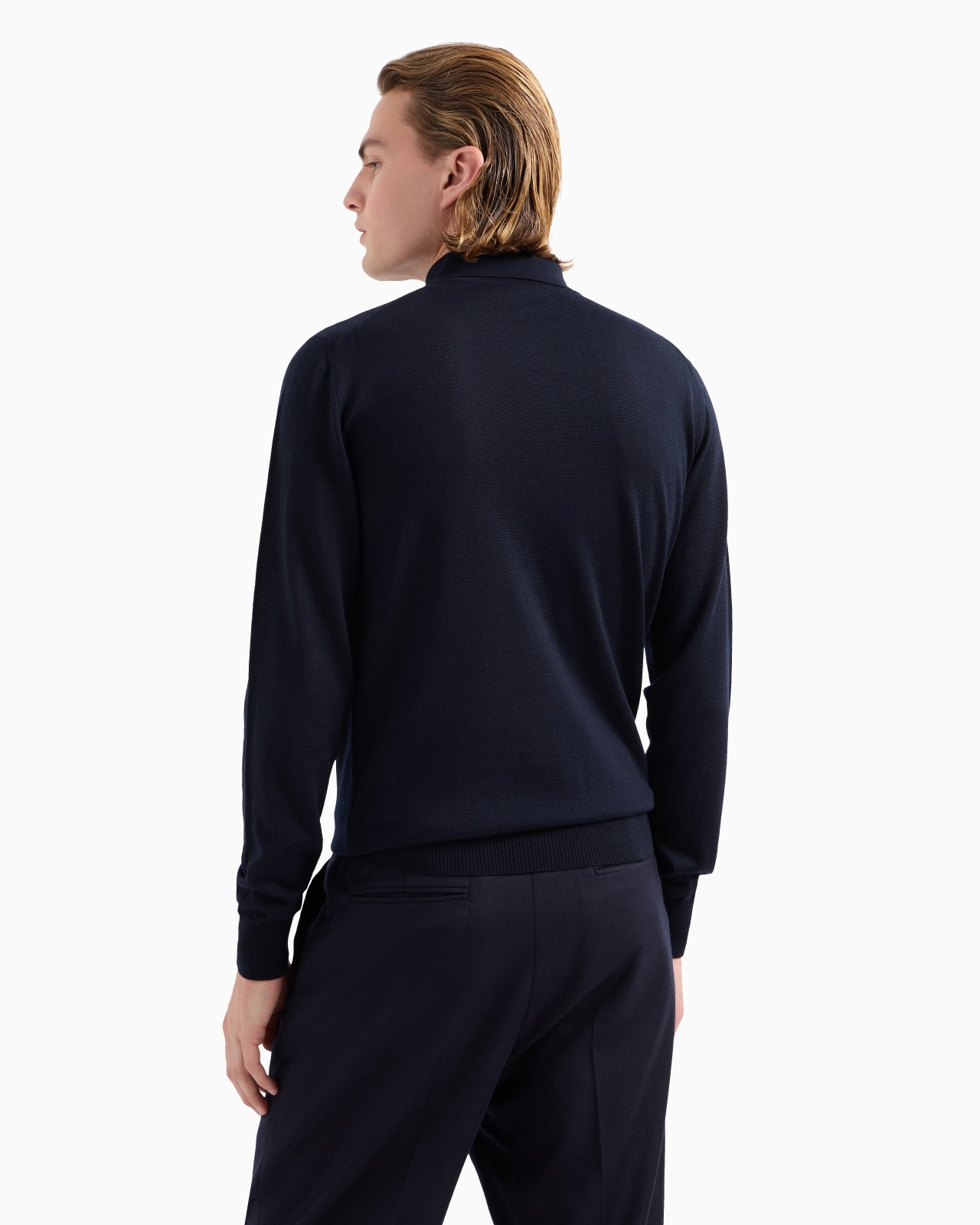 Virgin-wool jumper with polo-shirt collar - 3
