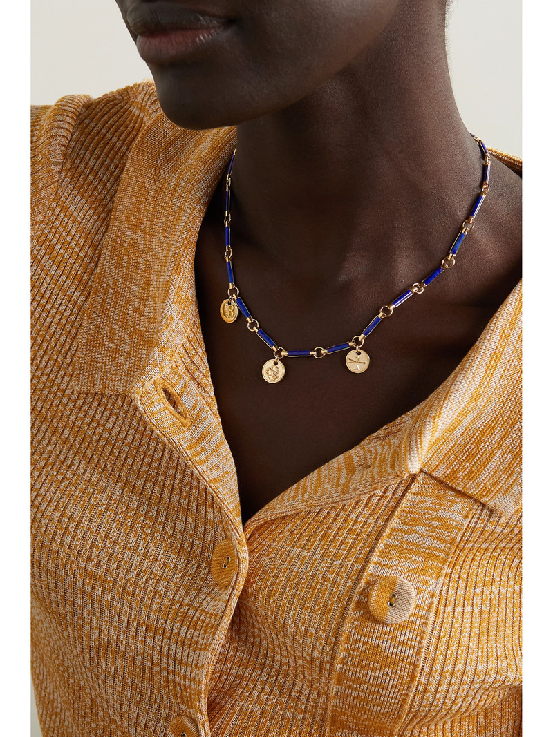 FOUNDRAE Karma, Wholeness And Dream 18-karat Gold Lapis Lazuli Necklace outlook