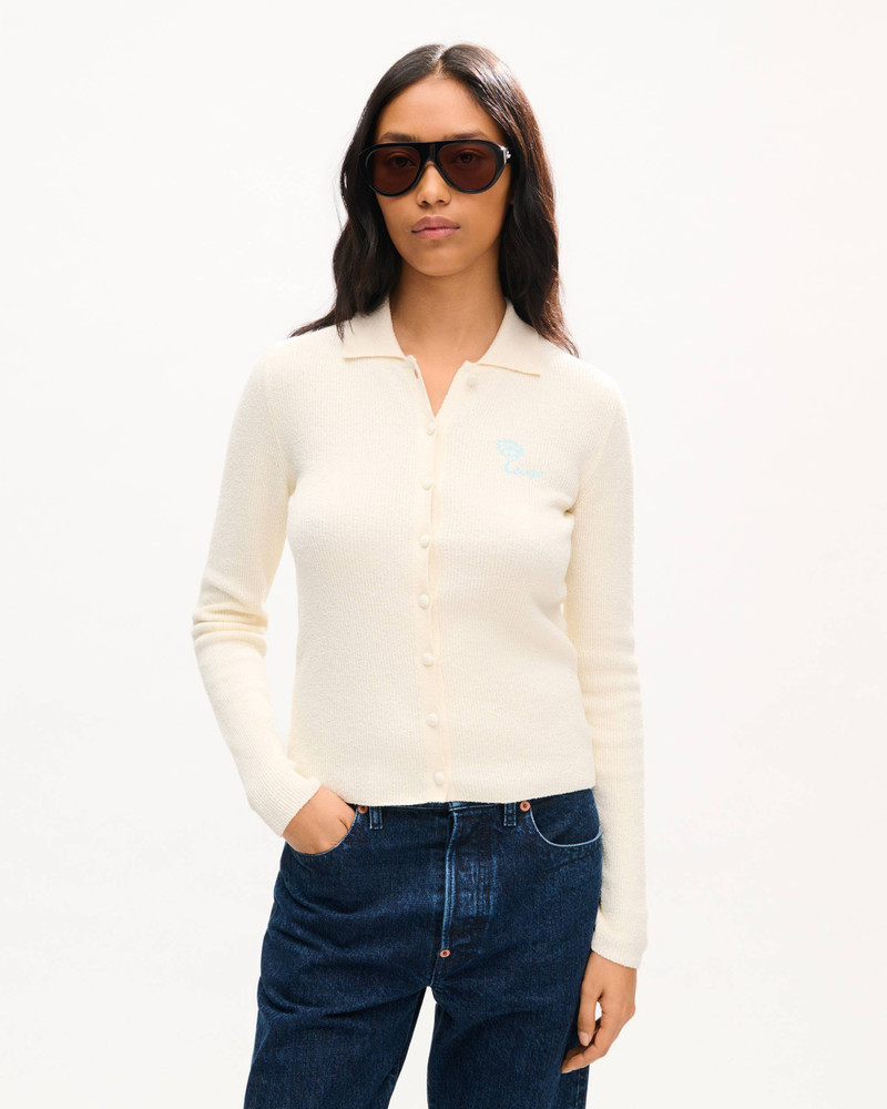 KENZO 'KENZO Tulip' embroidered cardigan in spongy cotton outlook