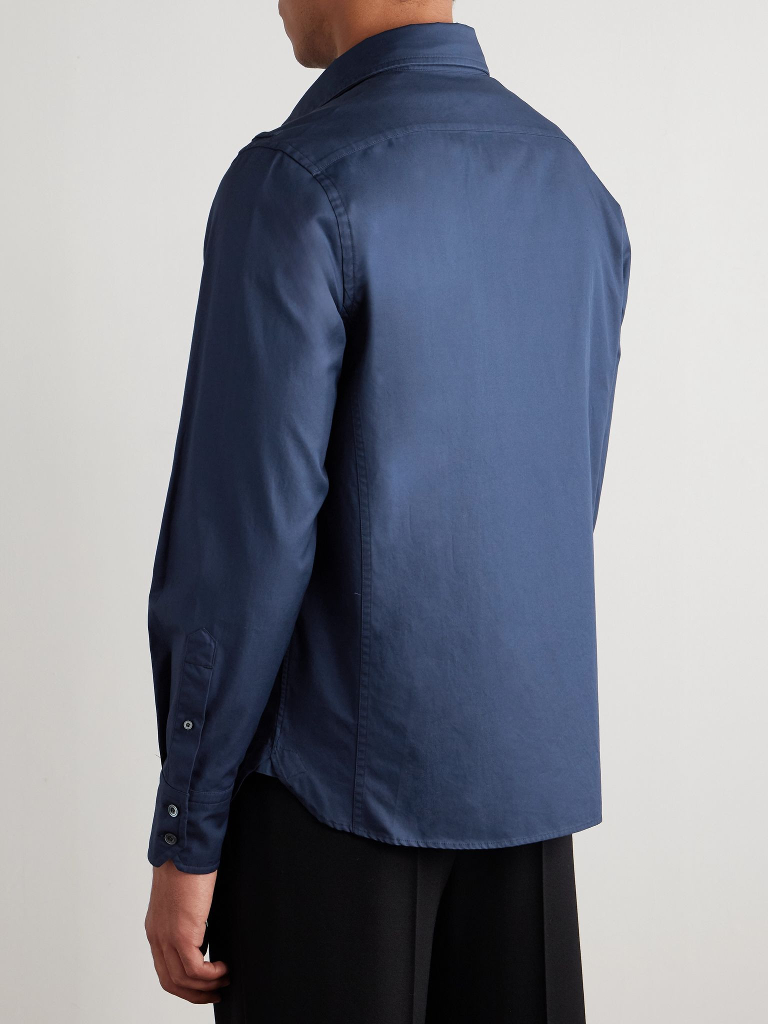 Cotton-Twill Shirt Navy - 4