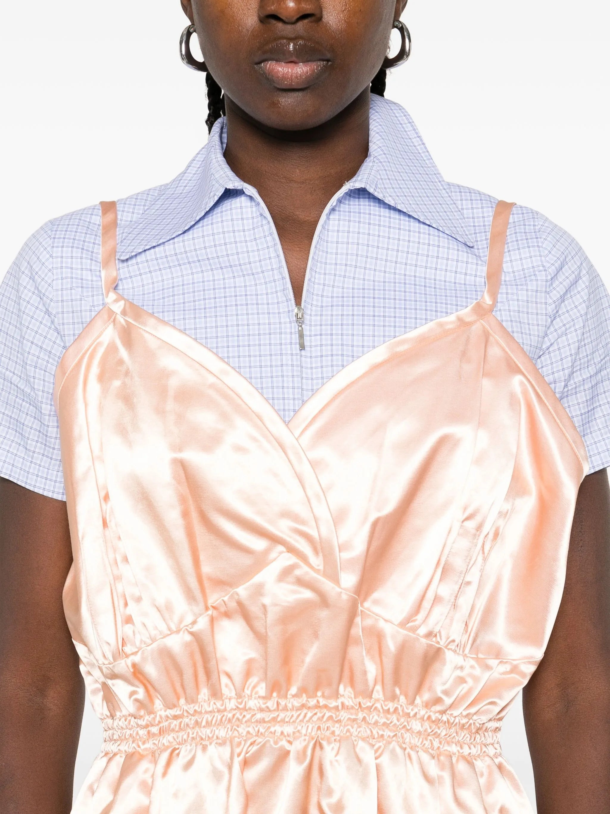 Miu Miu Satin Spaghetti-strap Mini Dress - 3