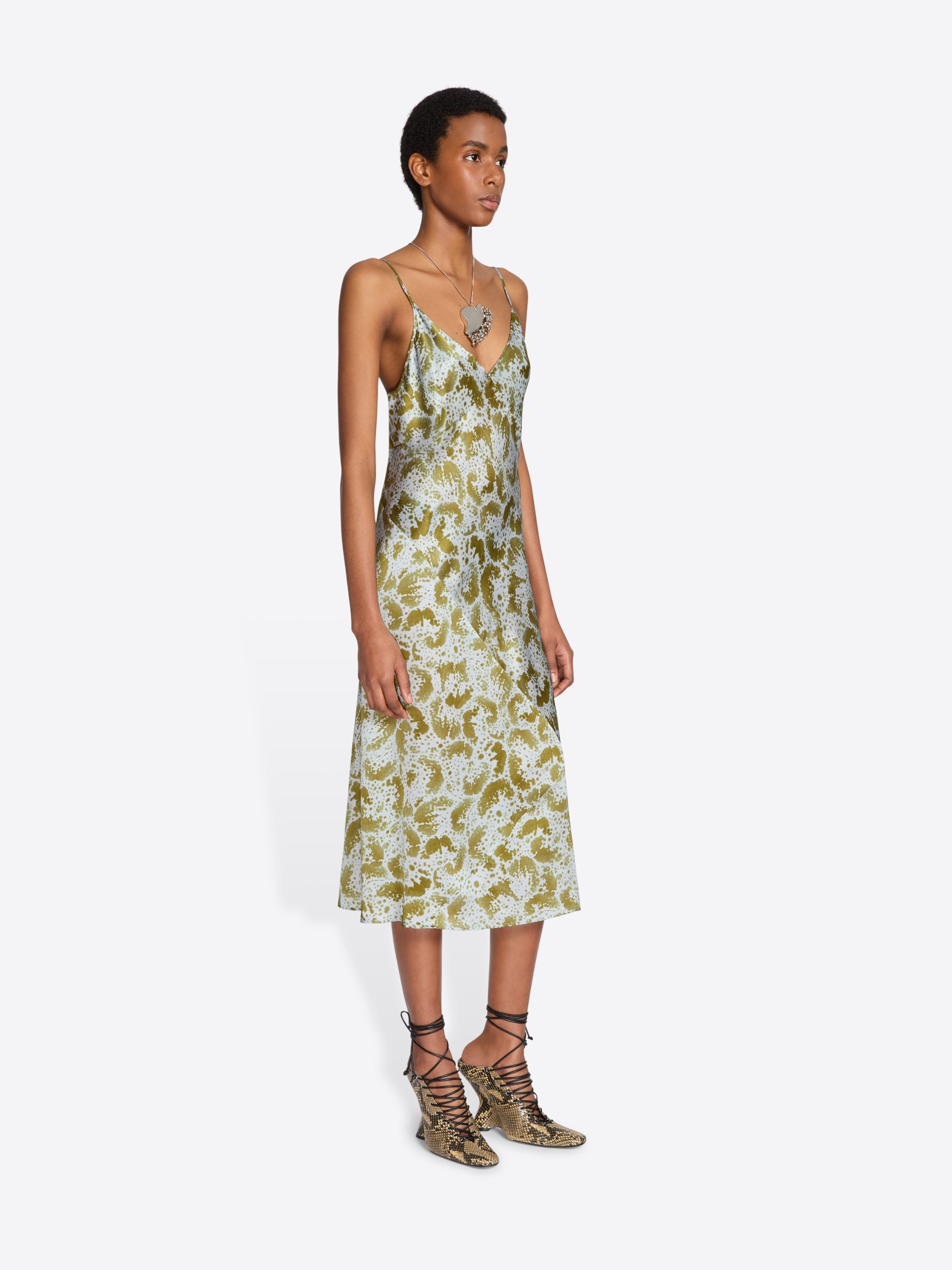 関税送料込Dries Van Noten Printed V-Neck Dress DRIES VAN NOTEN SHORT SLEEVE V-NECK PRINTED WRAP DRESS