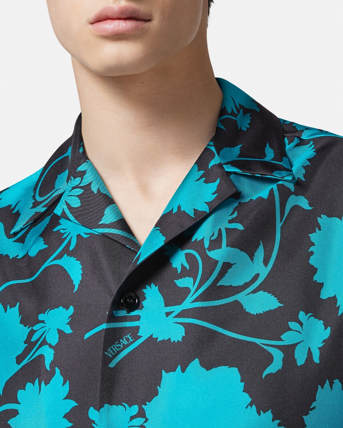 Floral Silhouette Silk Shirt - 5