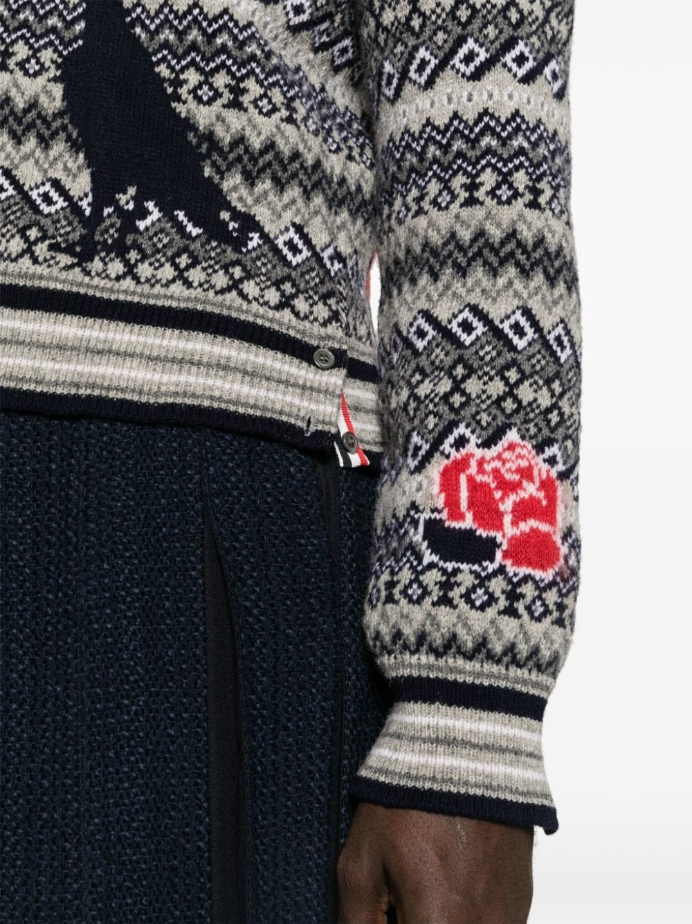 intarsia-knit wool-blend cardigan - 5