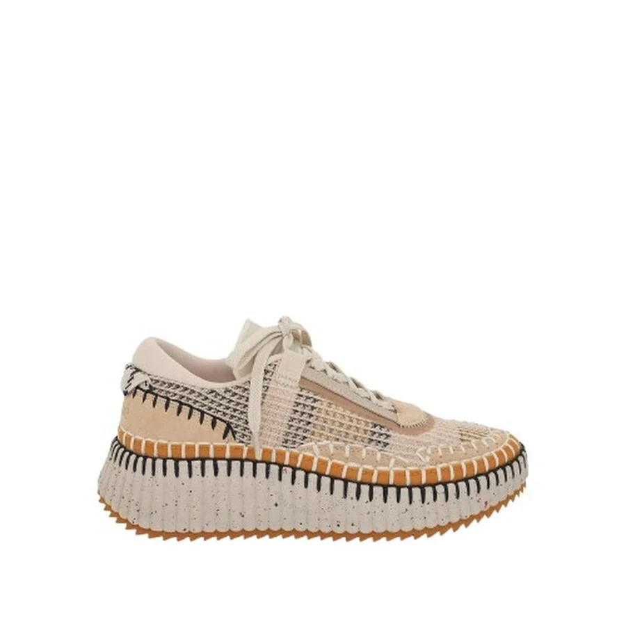 Chloe Nama Whipstitch-Trim Low Top Sneaker - 1