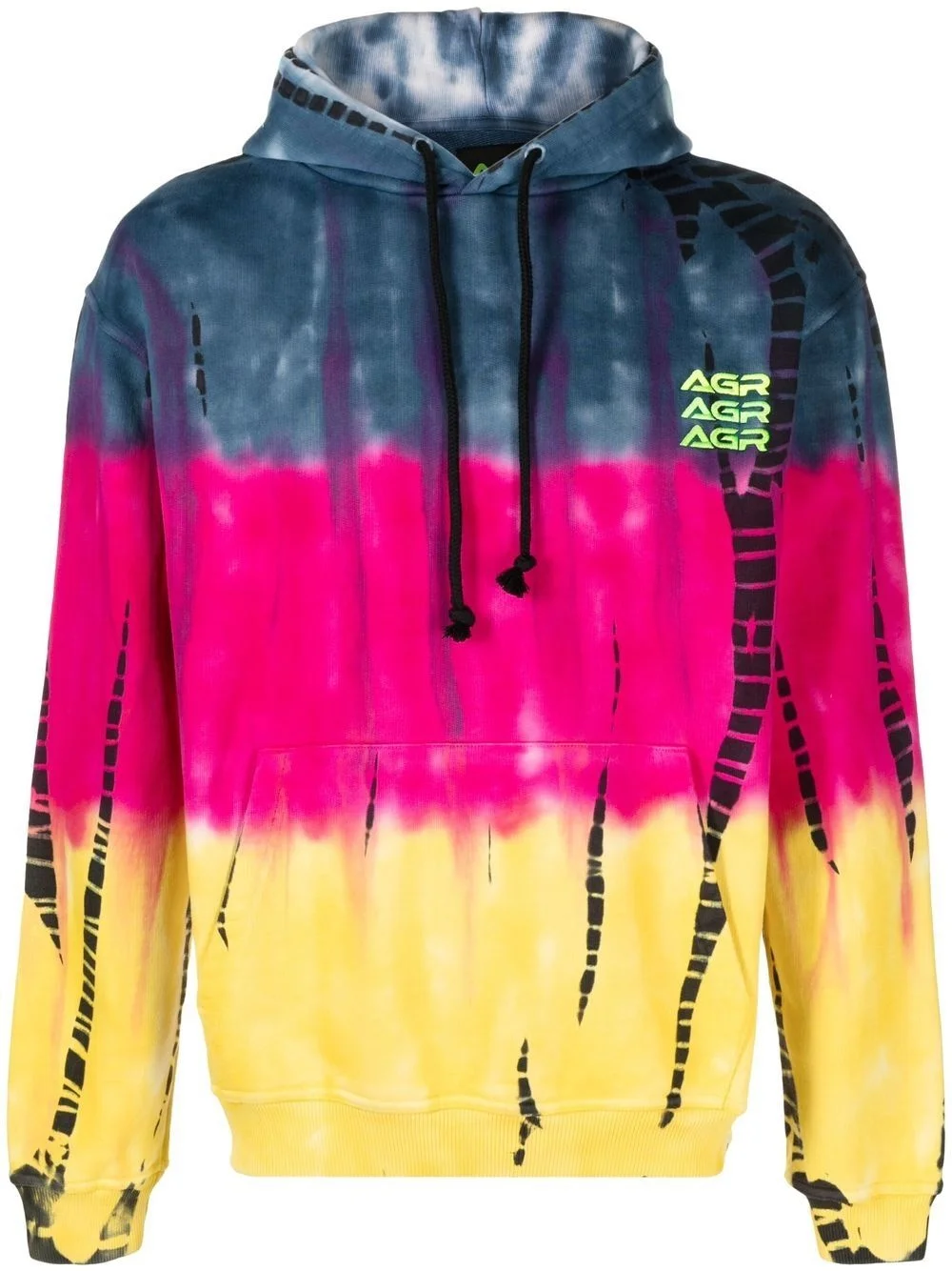 tie-dye print cotton hoodie - 1