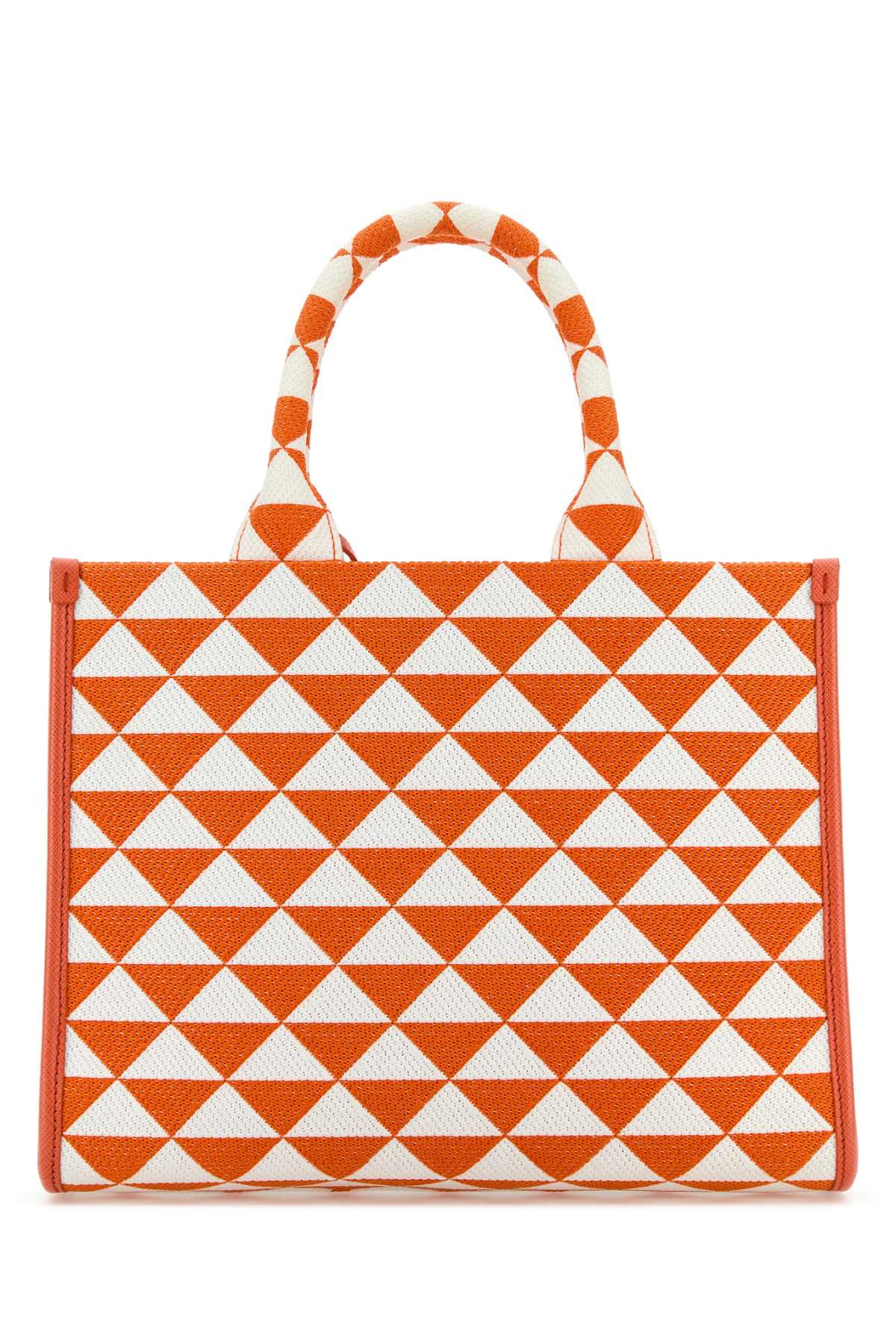 Prada Women Embroidered Fabric Small Symbole Shopping Bag - 3
