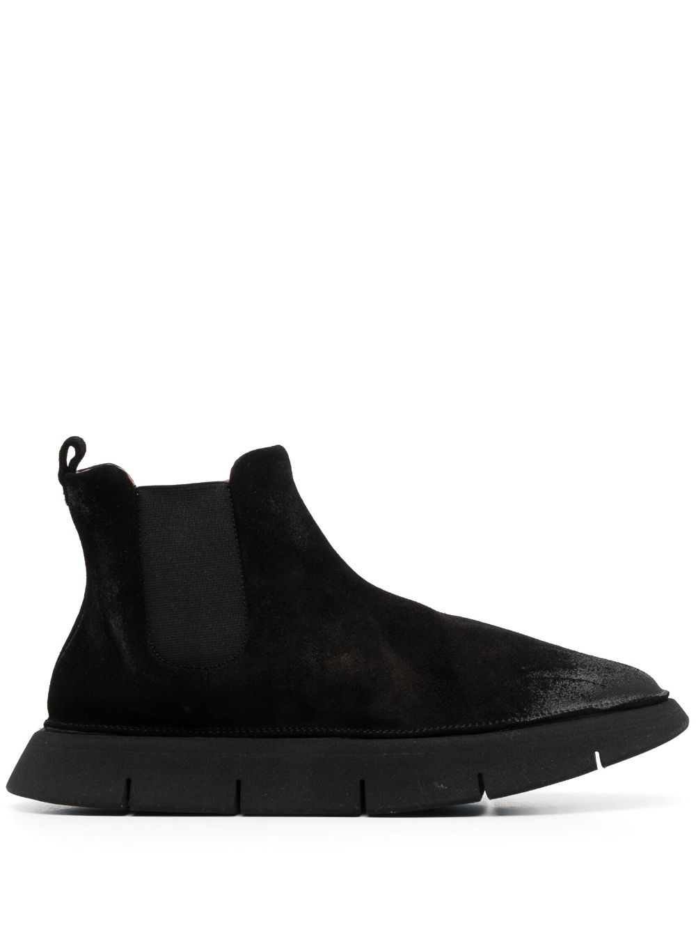 suede round-toe slip-on boots - 1