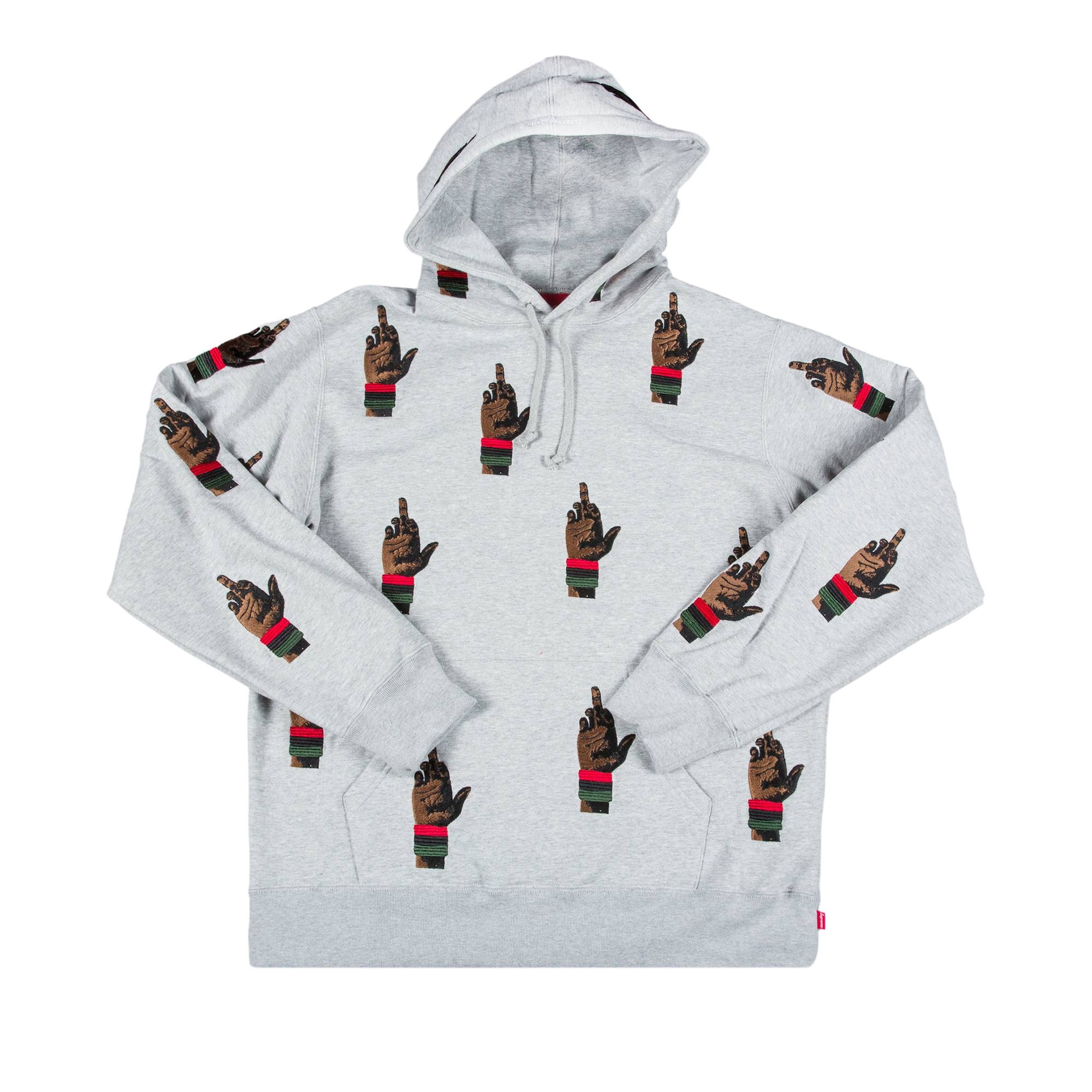 Supreme Dead Prez RBG Embroidered Hooded Sweatshirt 'Grey' - 1