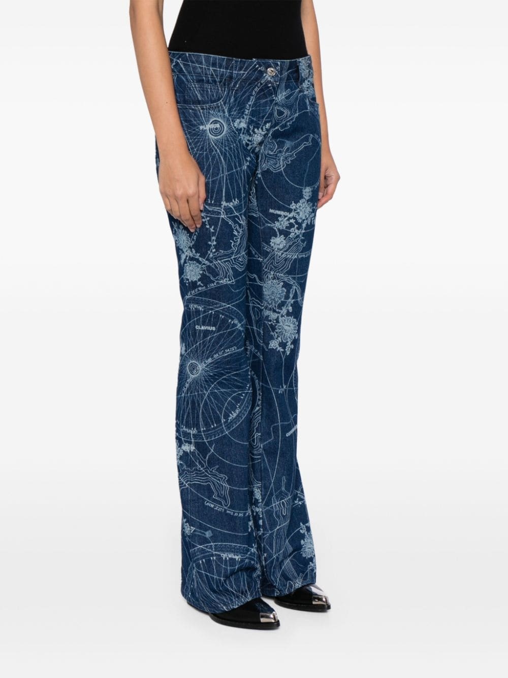 graphic-print flared jeans - 3