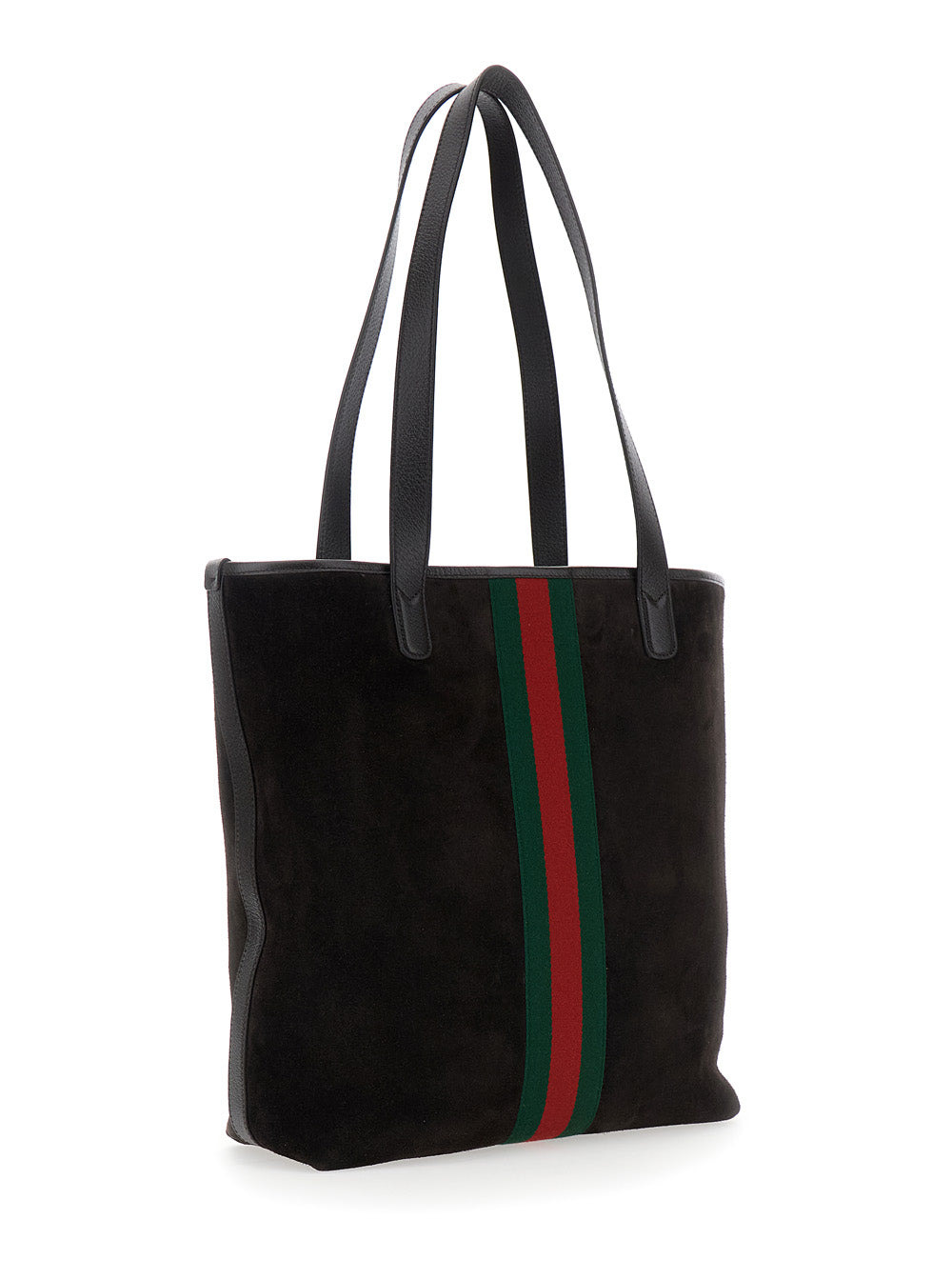 Gucci Men 'Ophidia' Brown Shopper With Metallic Gg Logo And Web Detail In Suede Woman - 3