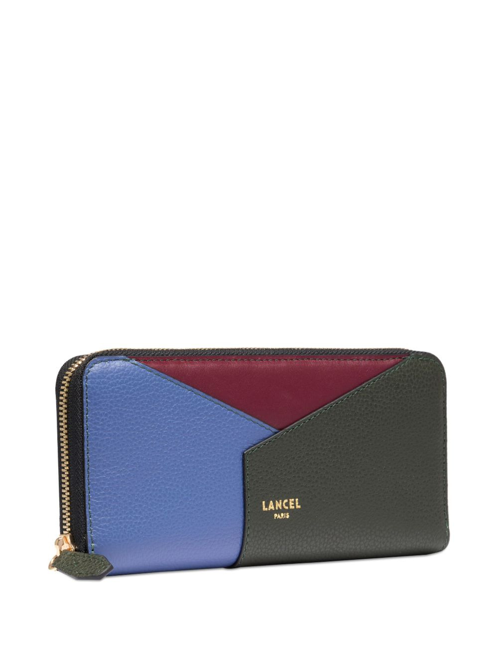 geometric panelled leather wallet - 3