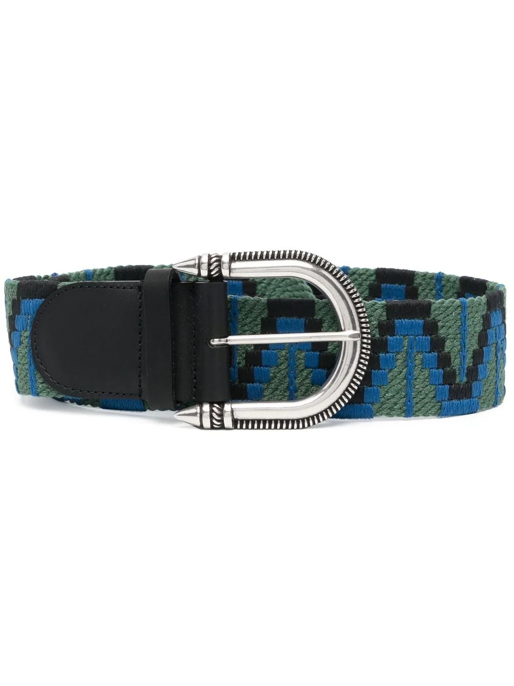 embroidered leather belt - 1