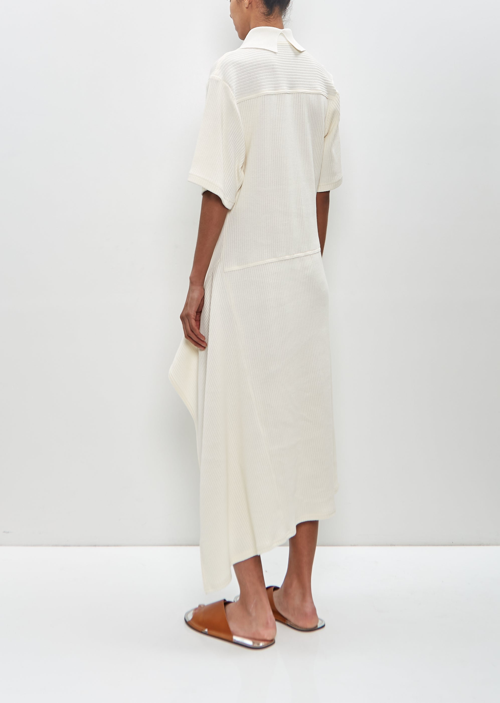 Cotton Knit Collar Dress - 3