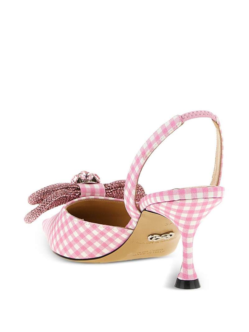 Vichy-print bow-detail slingbacks 4