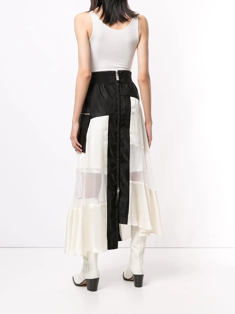 high-waisted asymmetric skirt - 4