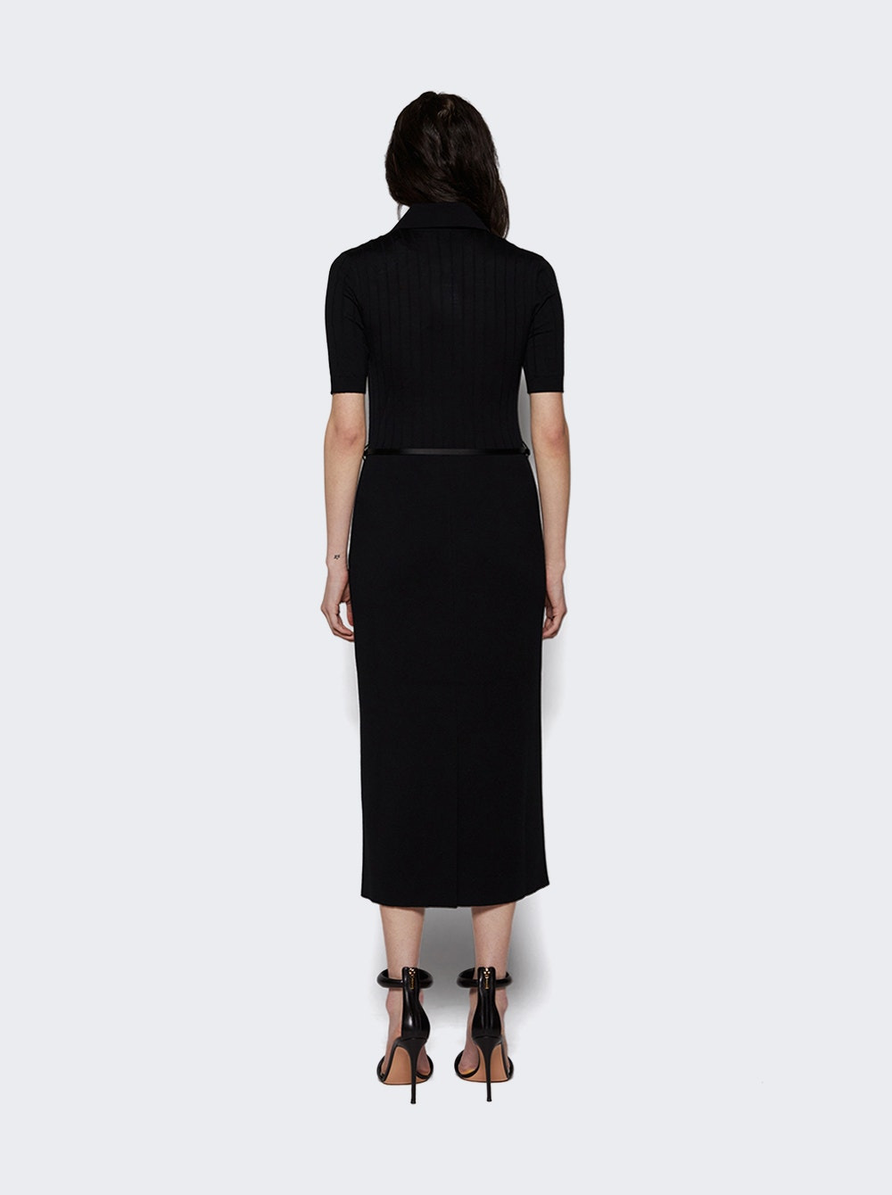 Voyou Knitted Polo Dress Black - 5