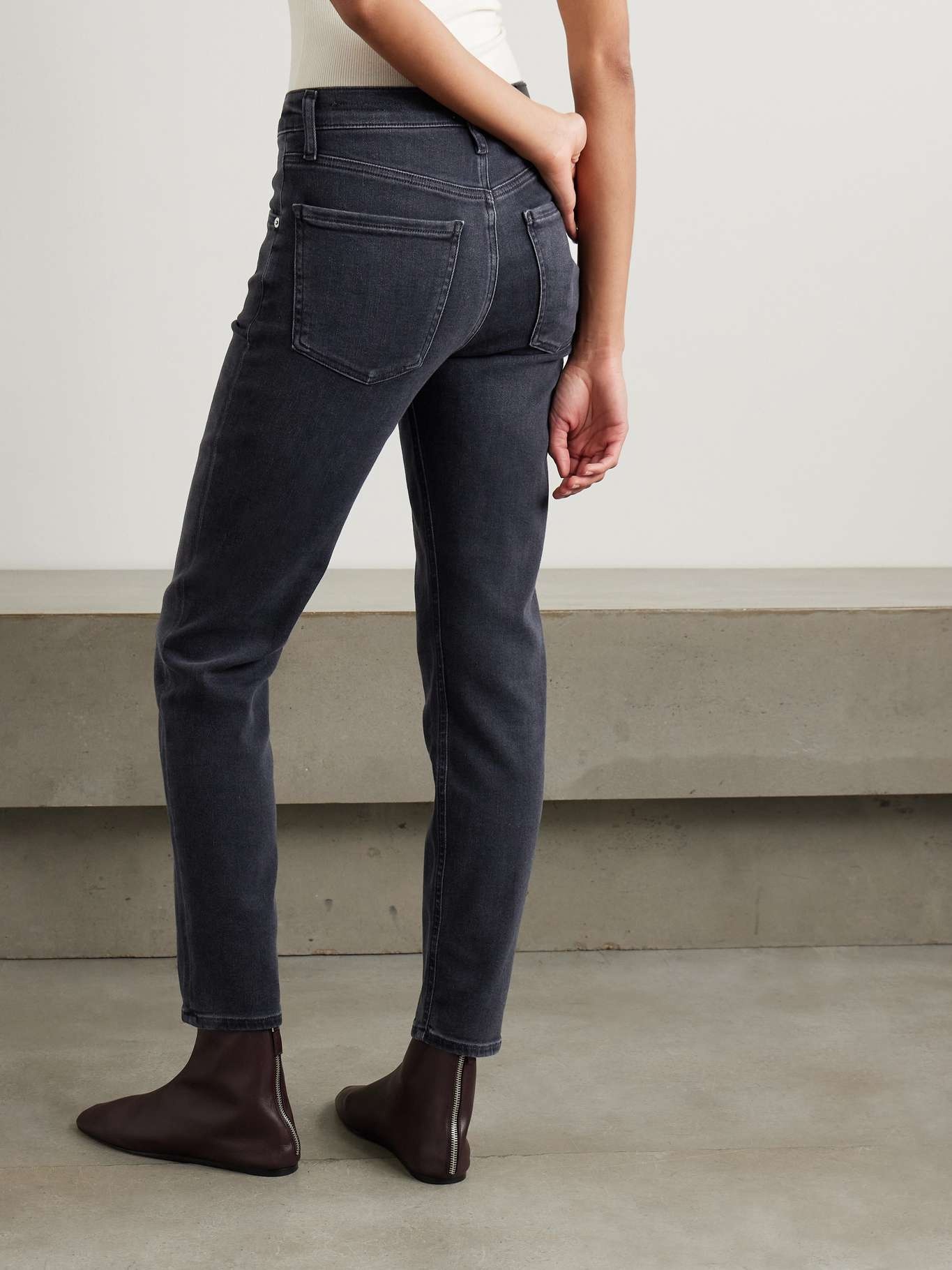 Isola mid-rise slim-leg jeans Black - 4