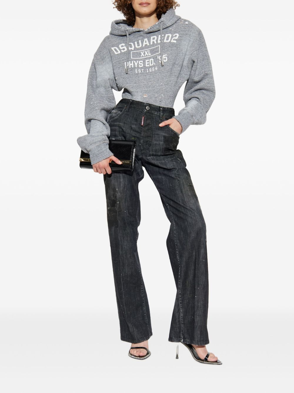 paint-splatter distressed jeans - 2