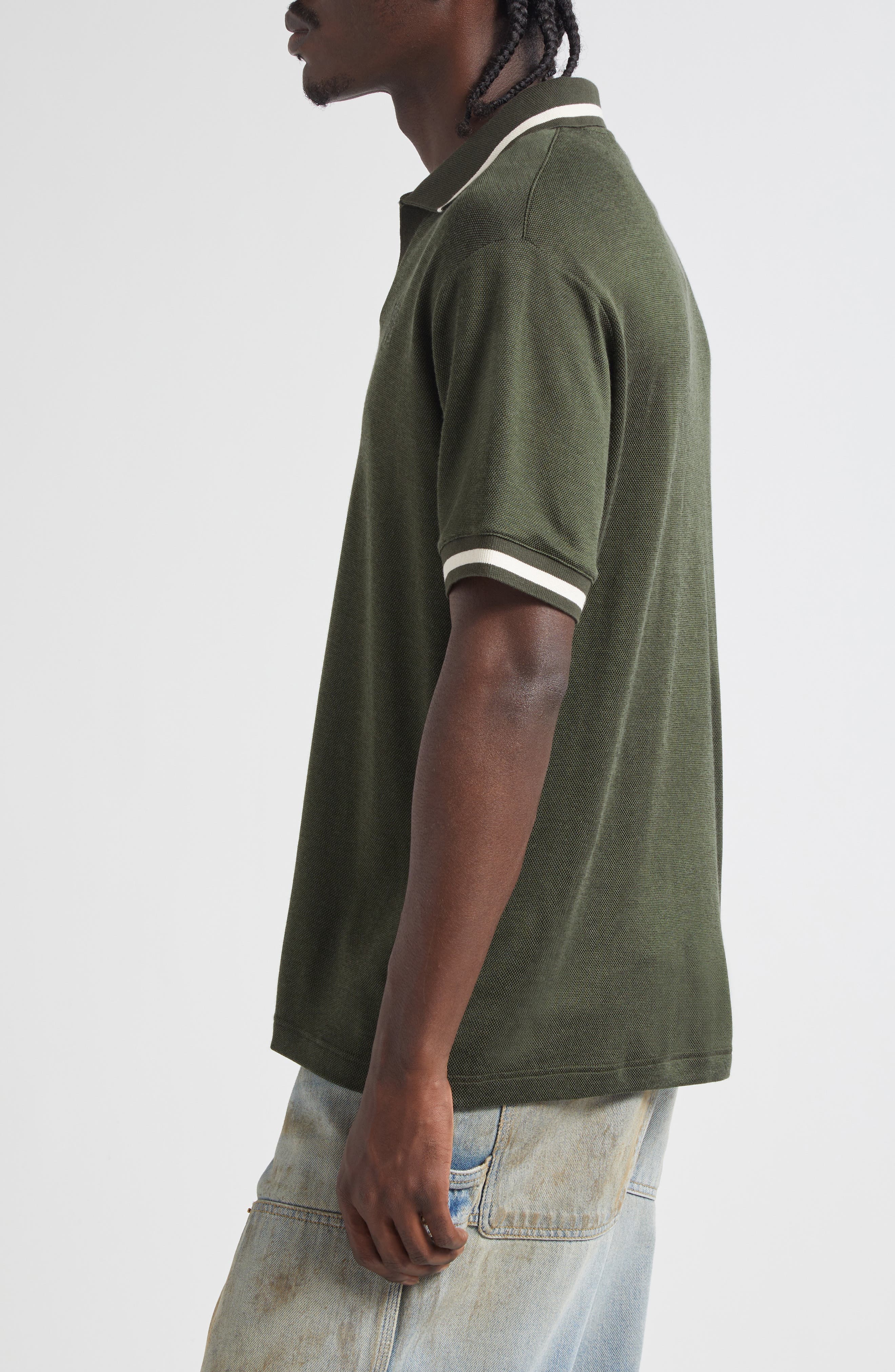 Golden Goose Journey Fluid Jersey Polo in Grape Leaf at Nordstrom - 4