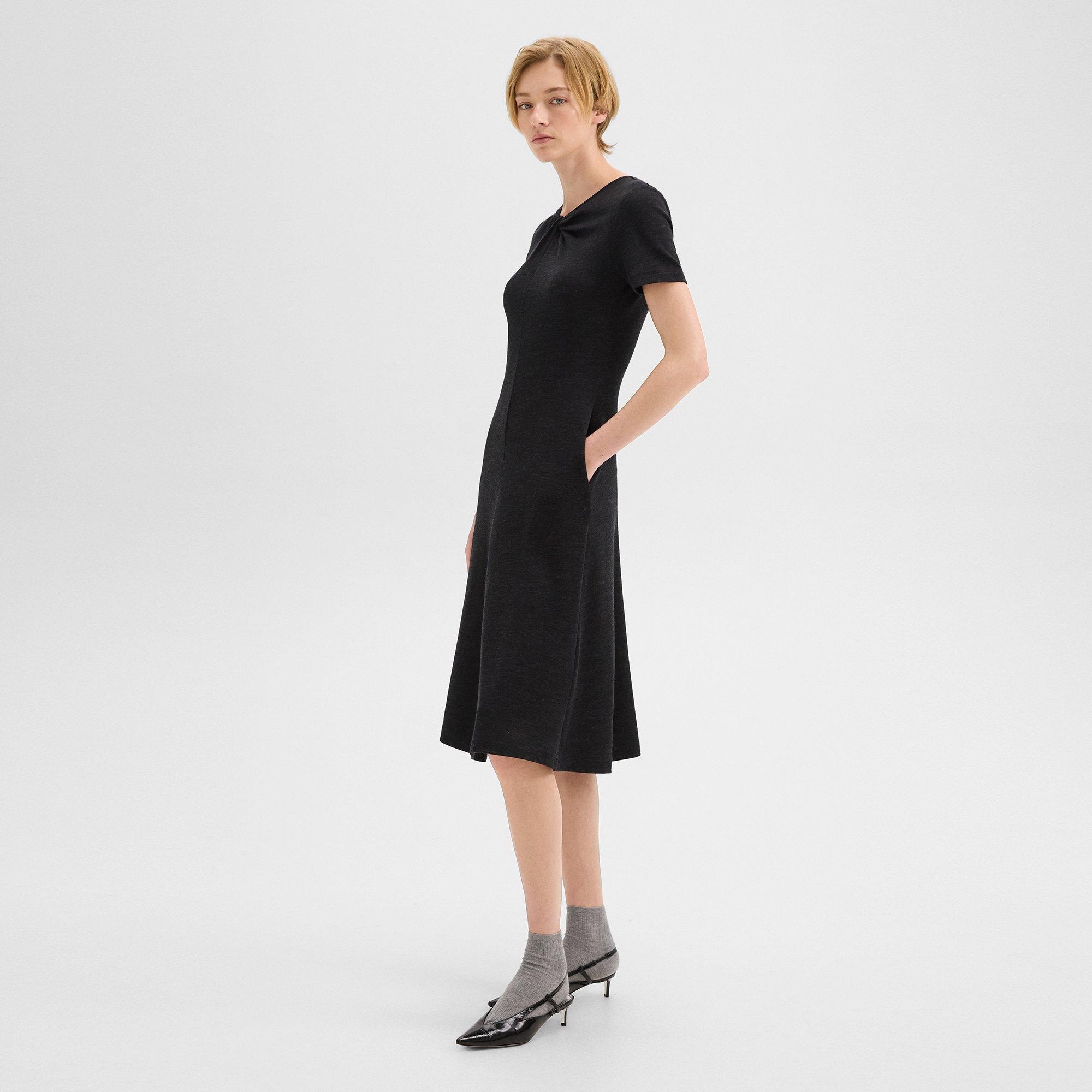 Twisted Midi Dress in Viscose-Wool - 3