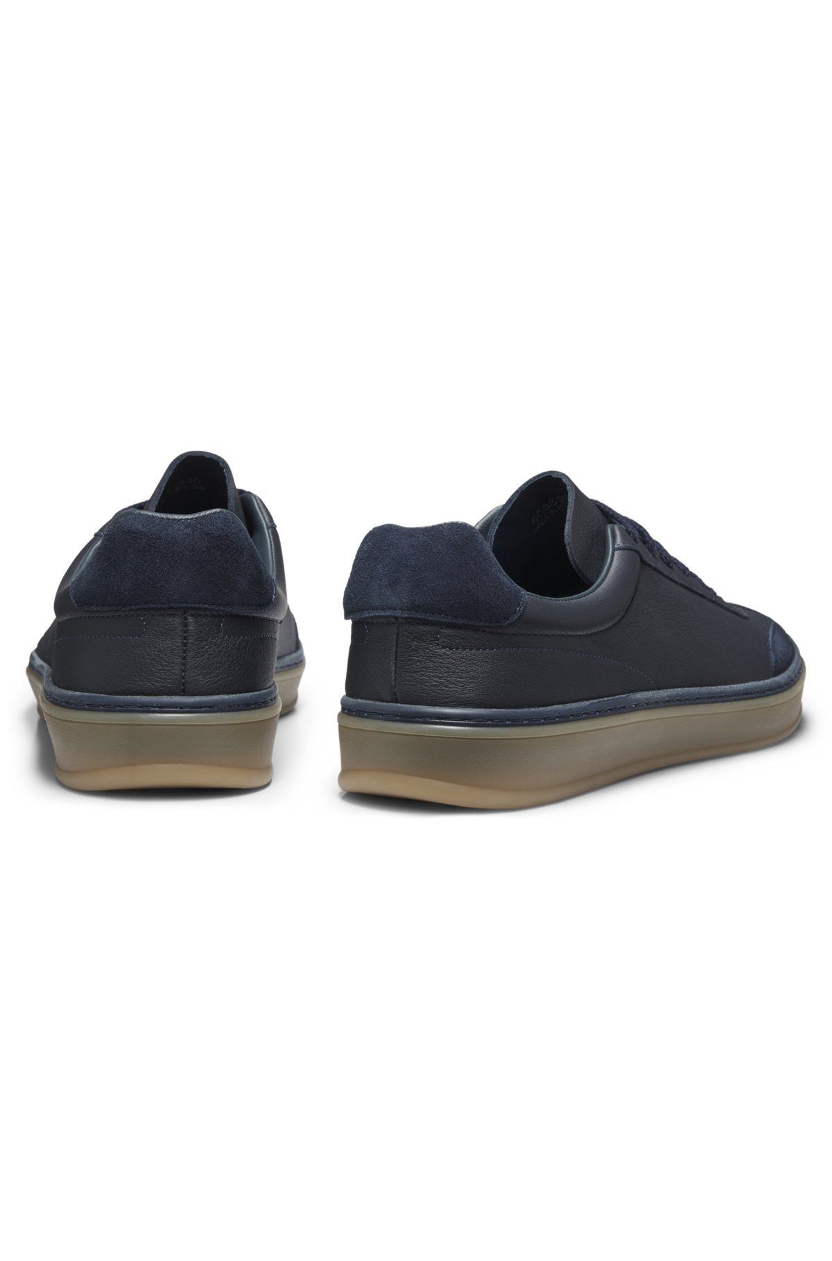 BECKHAM X BOSS GRAINED-LEATHER TRAINERS WITH SUEDE TRIMS - 5