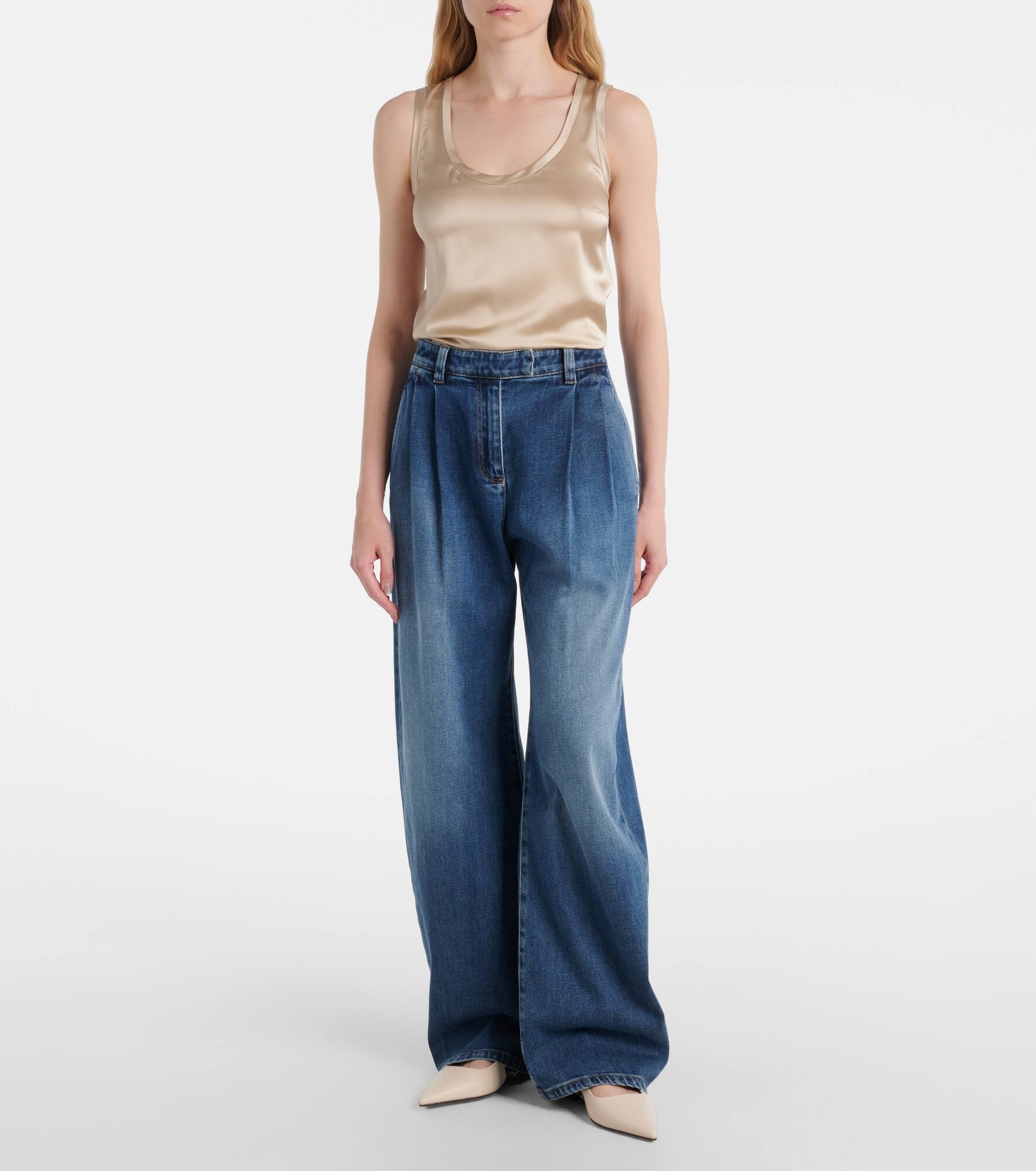 Mid-rise wide-leg jeans - 7