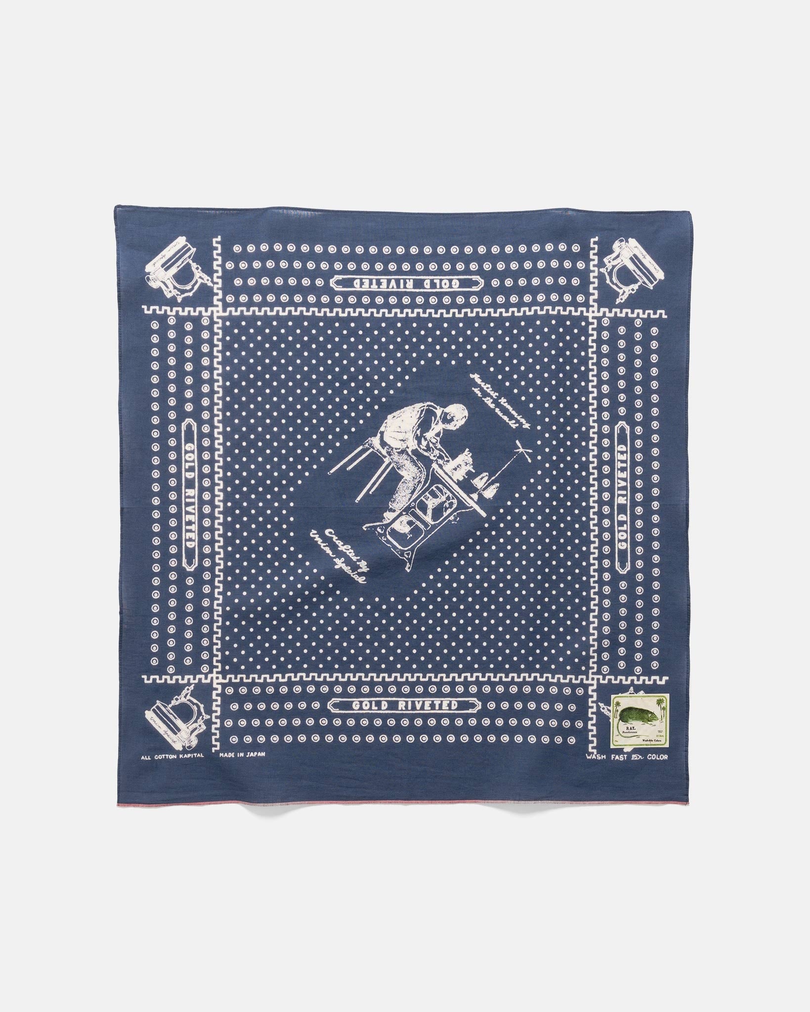 Fastcolor Selvedge Bandanna (UNION MASTER) Navy - 1