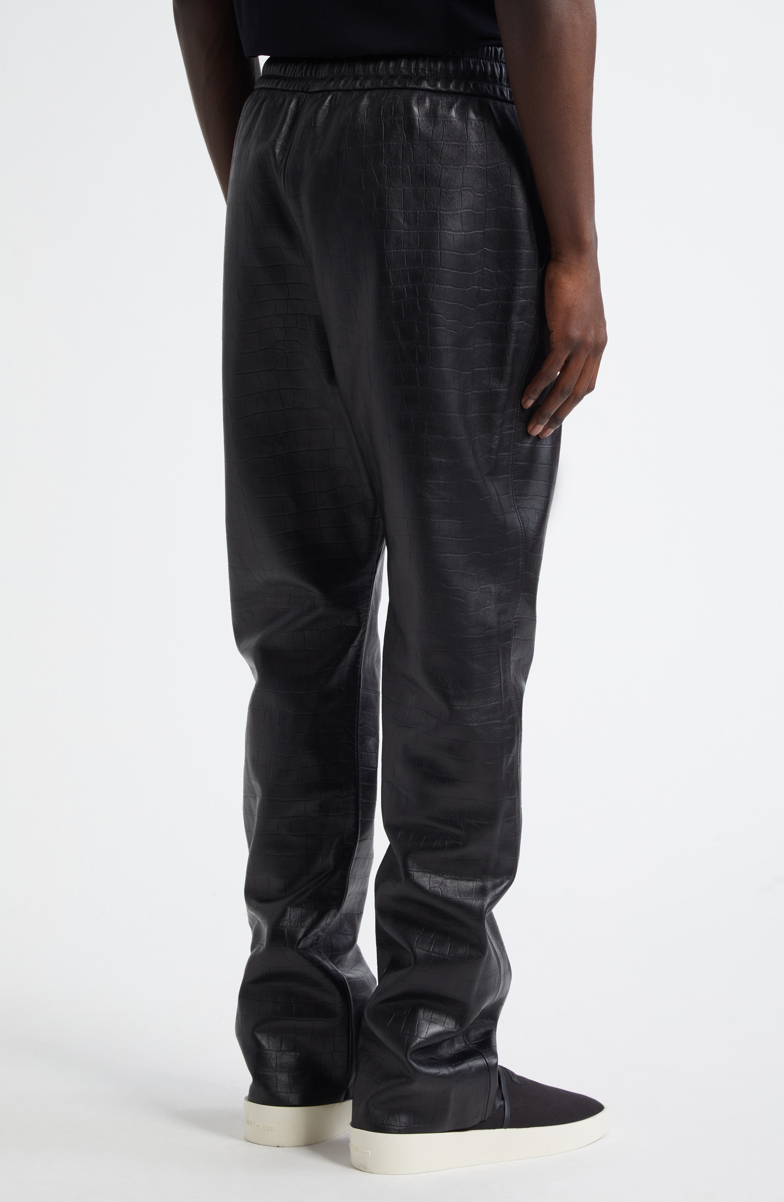 Fear of God Croc Embossed Leather Forum Pants in Black at Nordstrom - 2