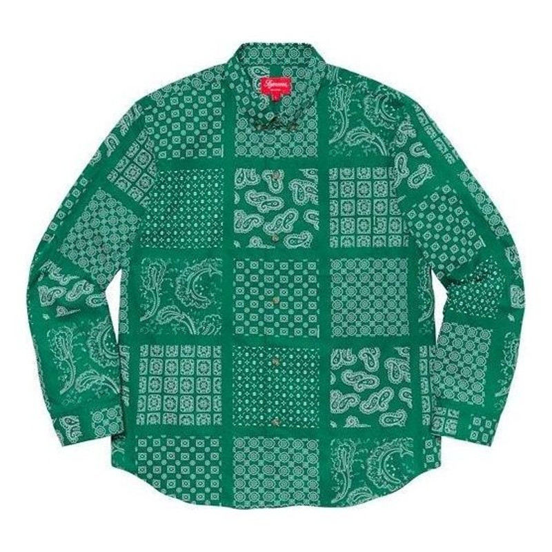 Supreme Paisley Grid Shirt 'Green White' SUP-SS20-662 1