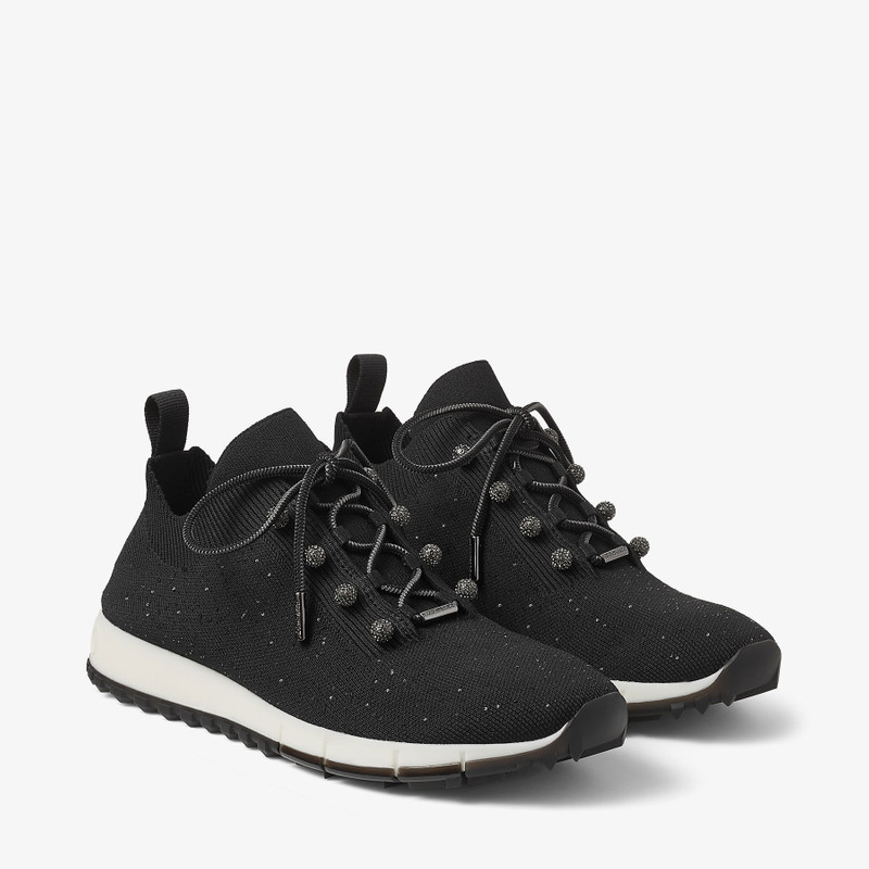 Veles Black Sequin Knit Trainers 3