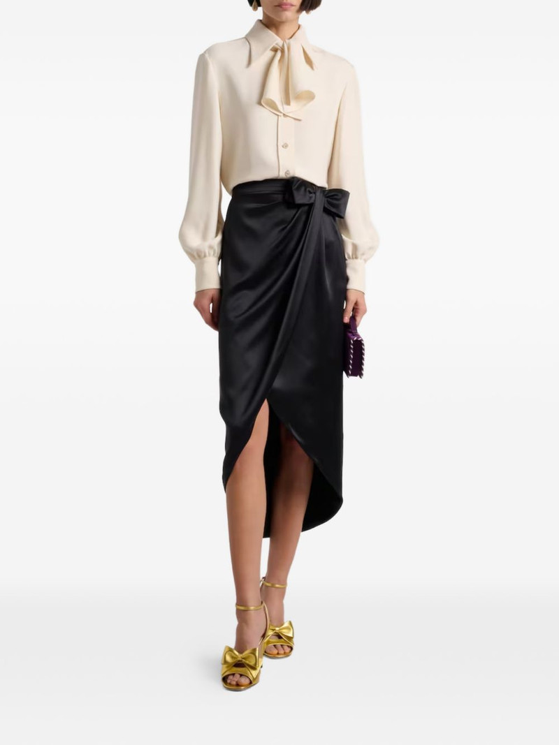 Valentino bow draped midi skirt outlook