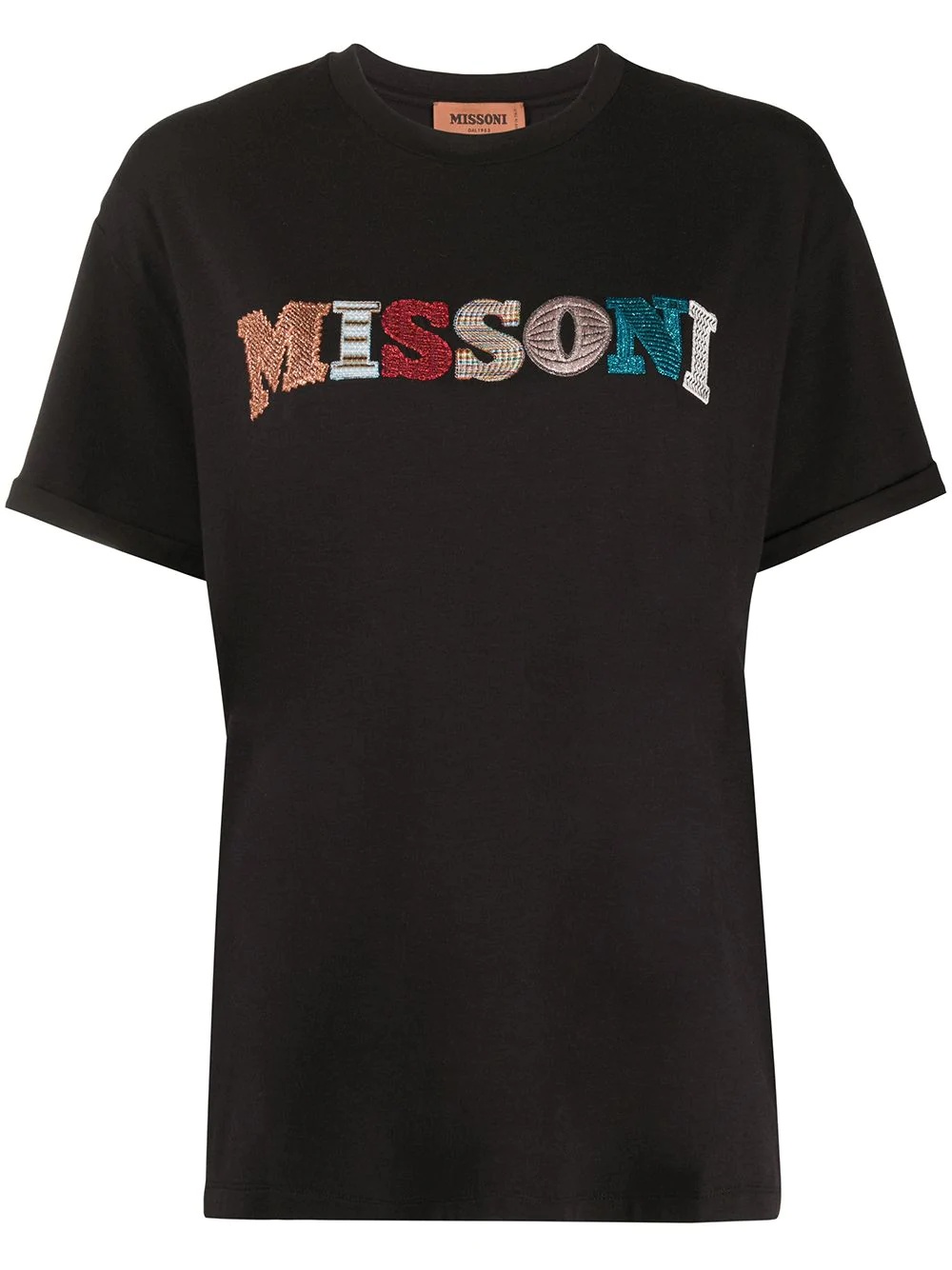 short sleeve embroidered logo T-shirt - 1