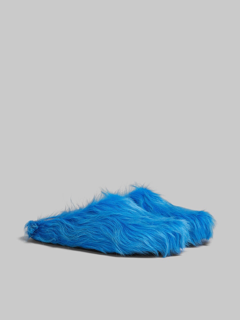 BLUE LONG-HAIR CALFSKIN FUSSBETT SABOT - 2