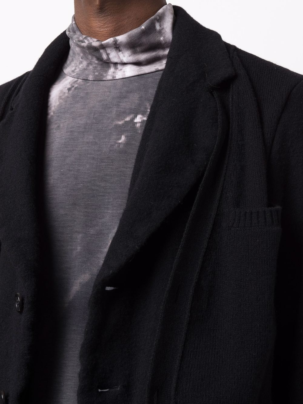 single-breasted knitted blazer - 5