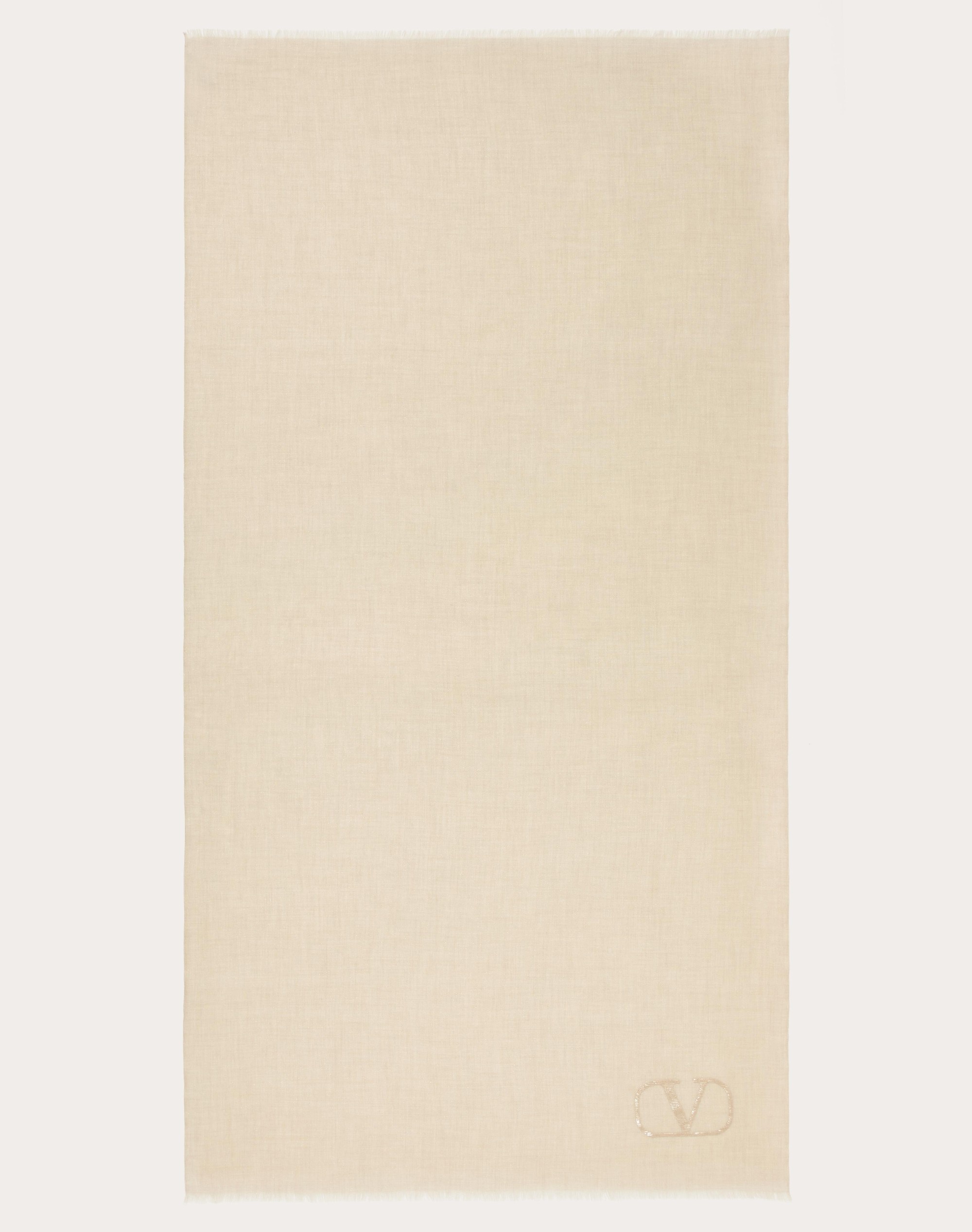 VLOGO SIGNATURE CASHMERE AND SILK SHAWL WITH LUREX LOGO - 3