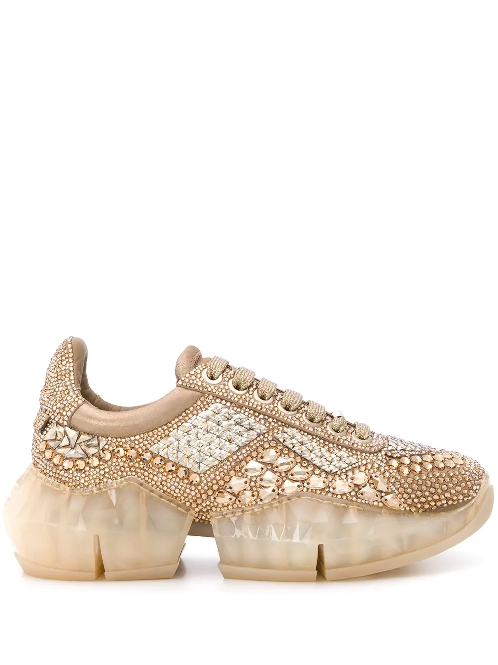 Diamond crystal-embellished sneakers - 1