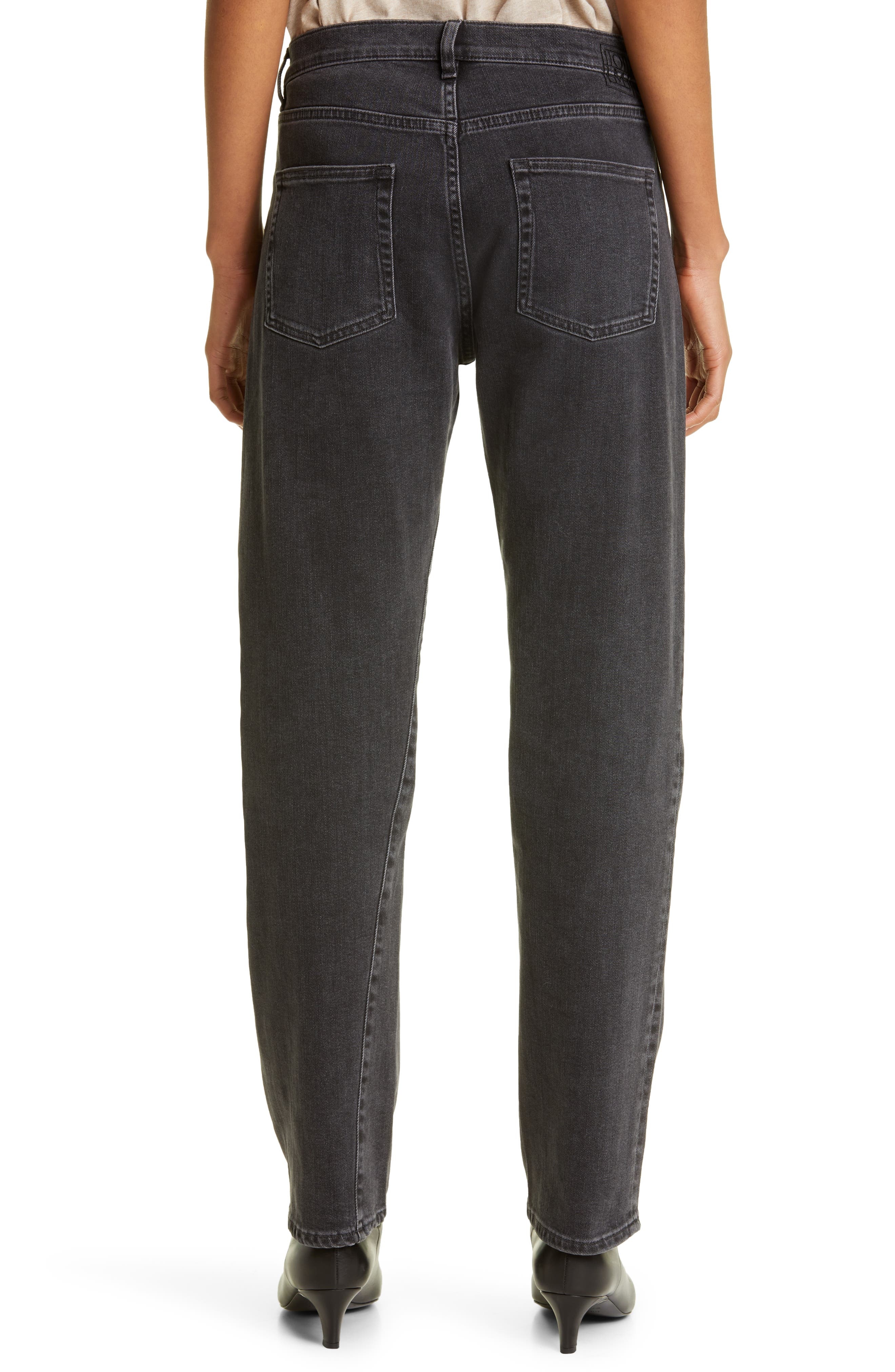 TOTEME Twisted Seam High Waist Straight Leg Jeans in Grey Wash at Nordstrom - 3