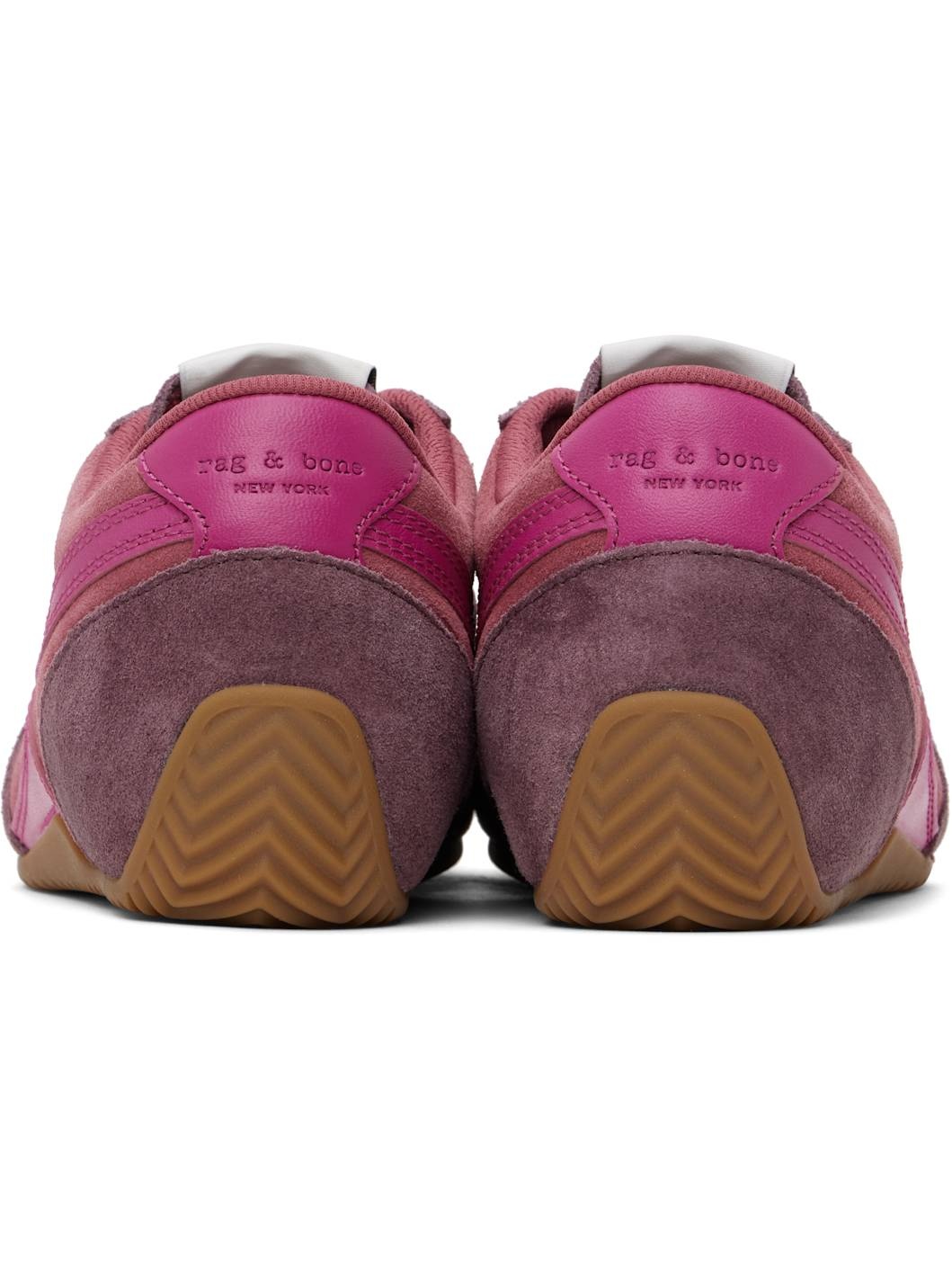 Pink & Purple Suede Ultra Slim Retro Runner Sneakers - 2