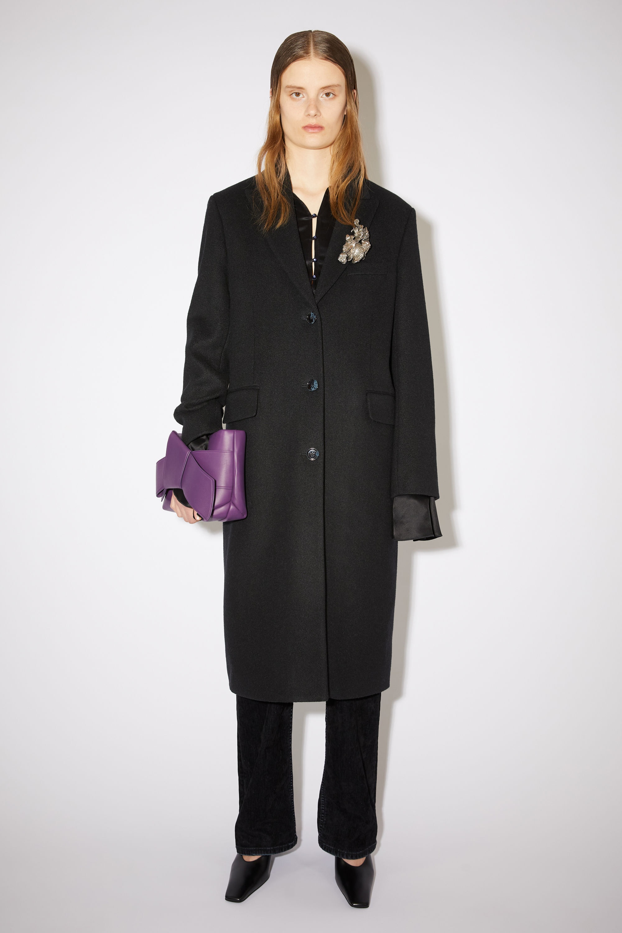 Tailored twill coat - Black - 2