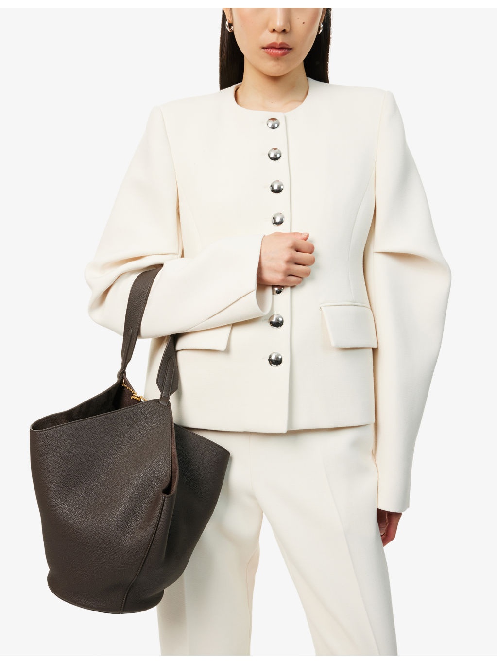 Lotus Small Leather Tote Bag - 2