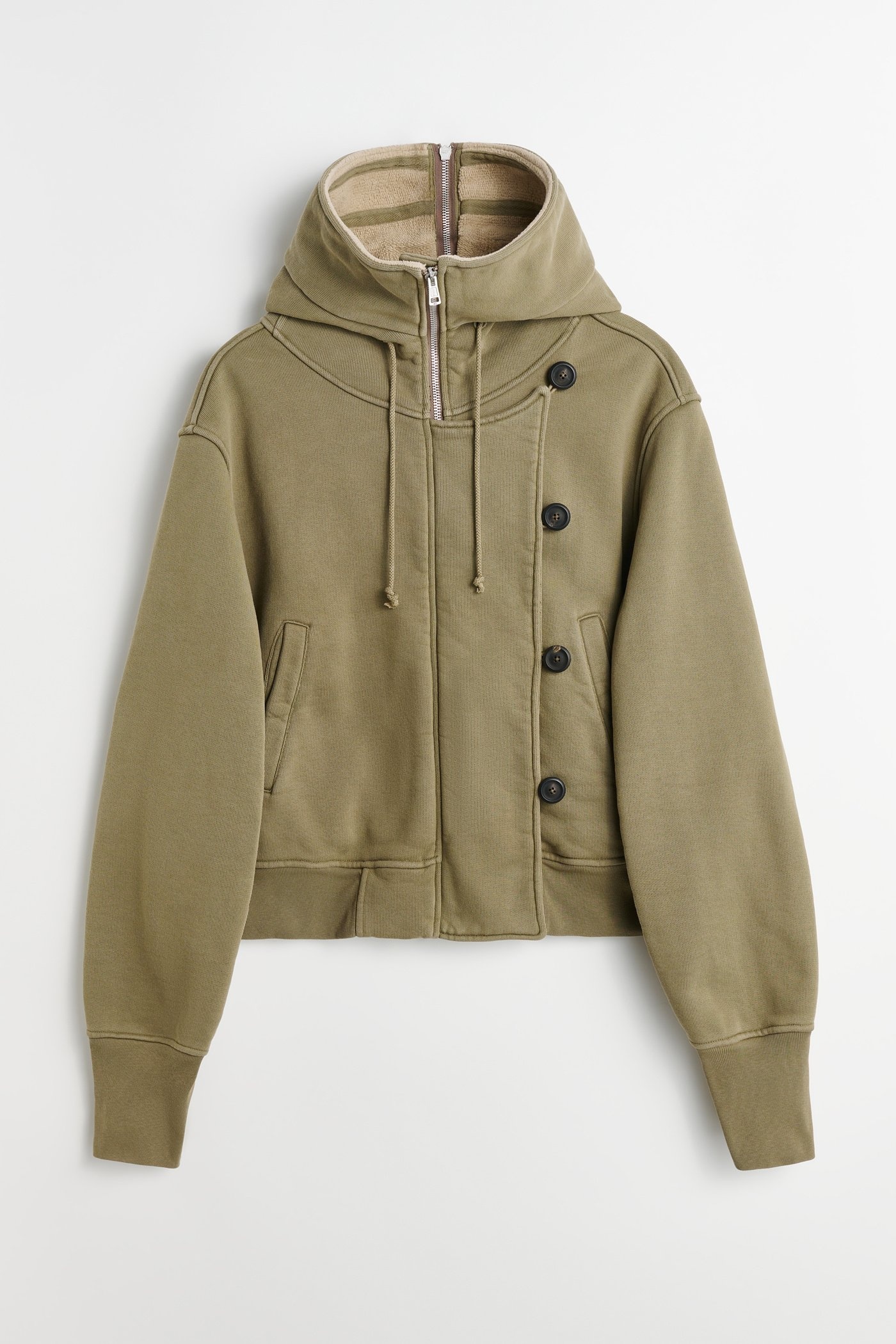 Flight Hood Olive Hefty Fleece - 1