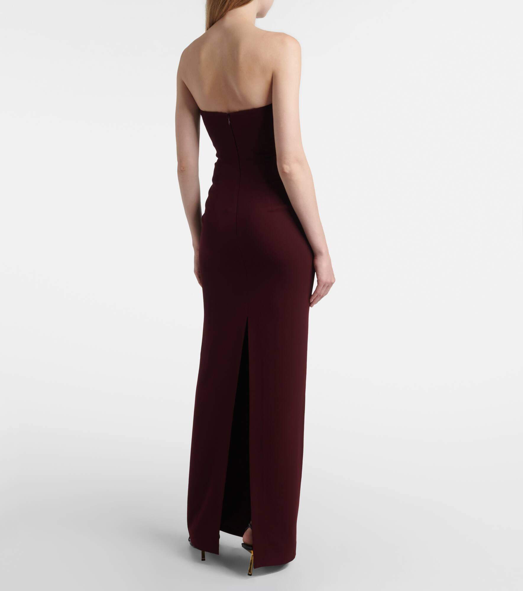 Draped embellished cady corset dress - 3