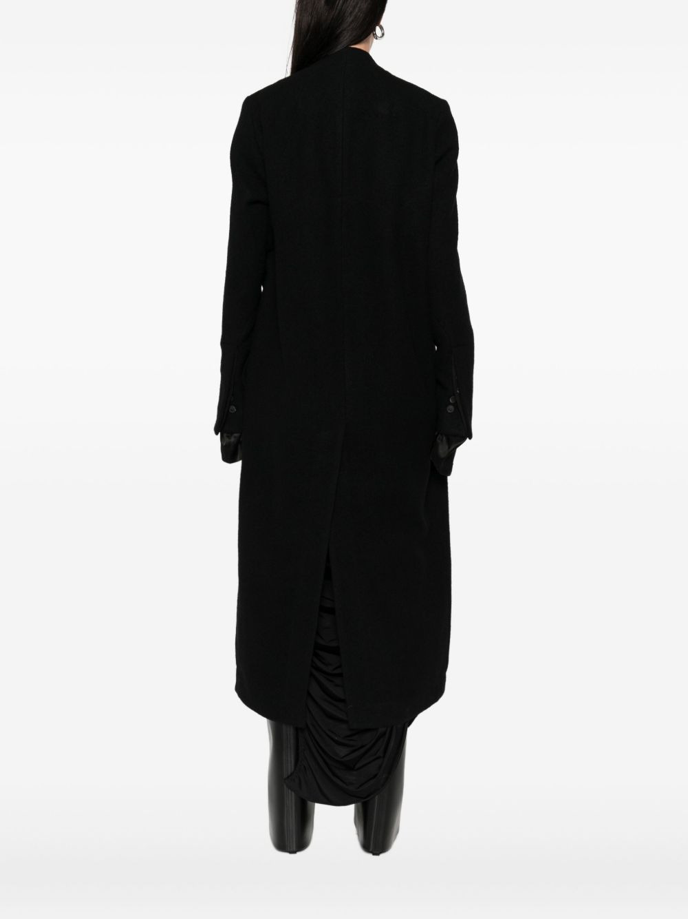 overlap-seam wool coat - 4