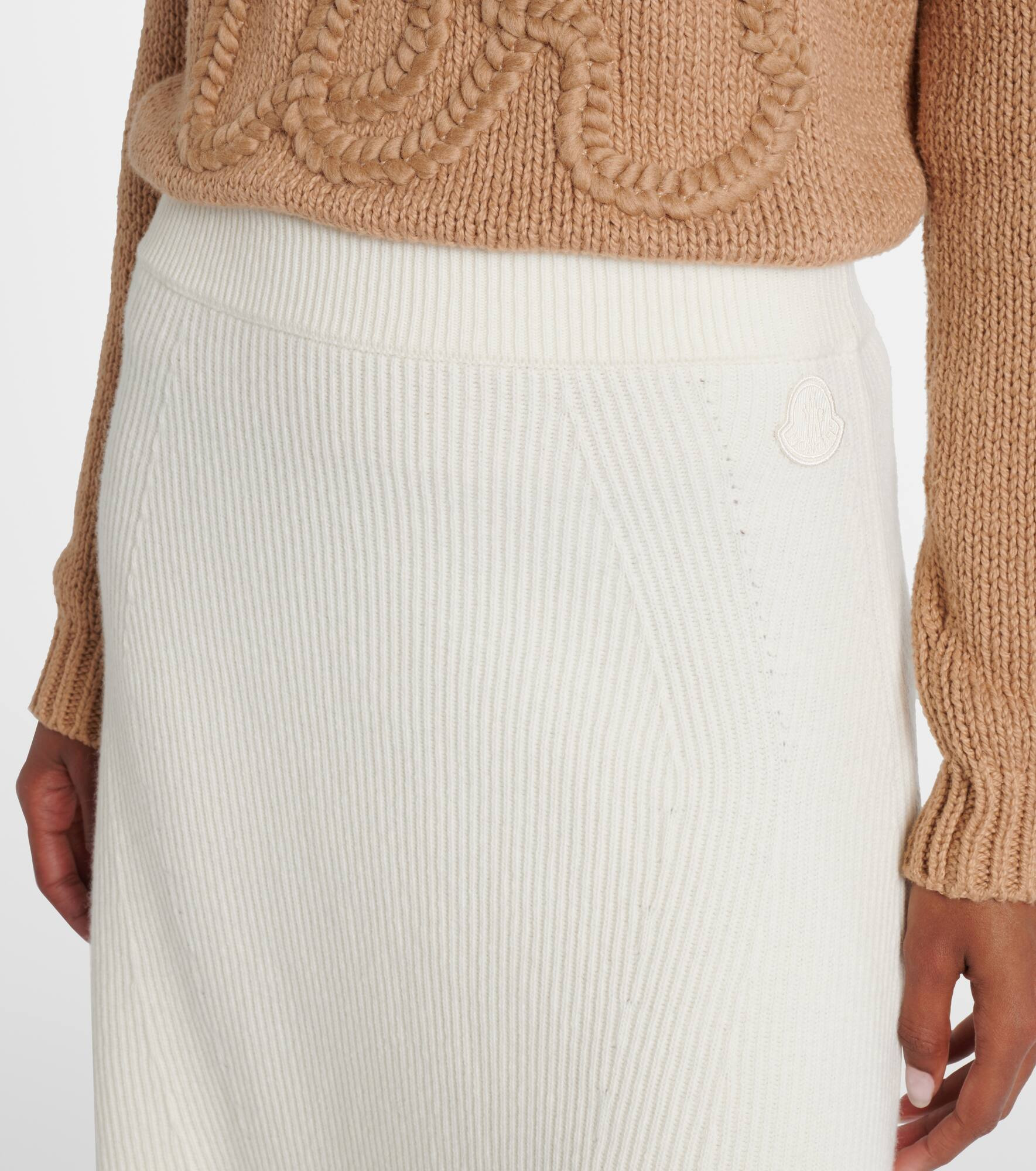 Ribbed-knit wool and cashmere midi skirt - 4