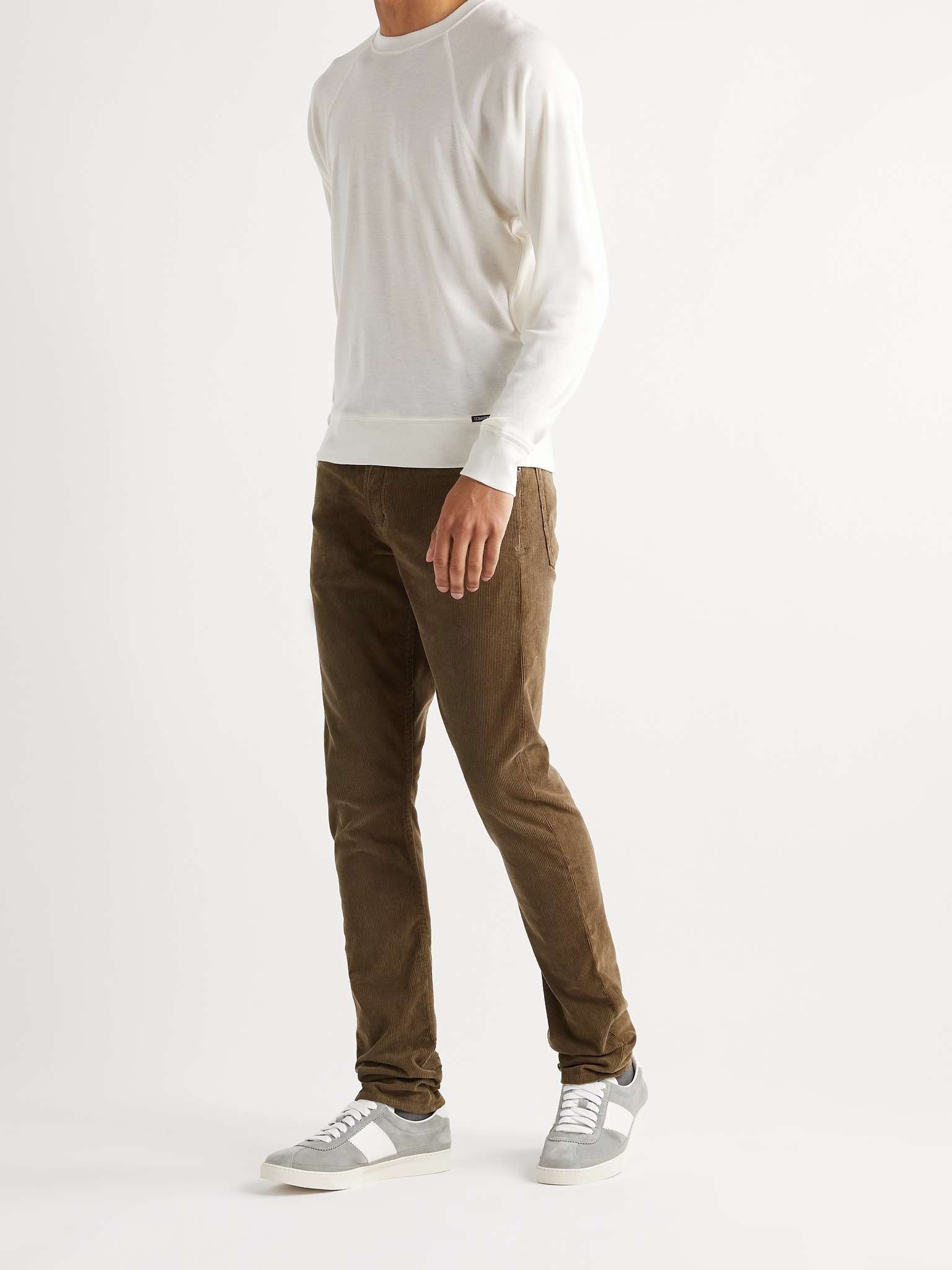 Slim-Fit Cotton-Blend Corduroy Trousers - 2