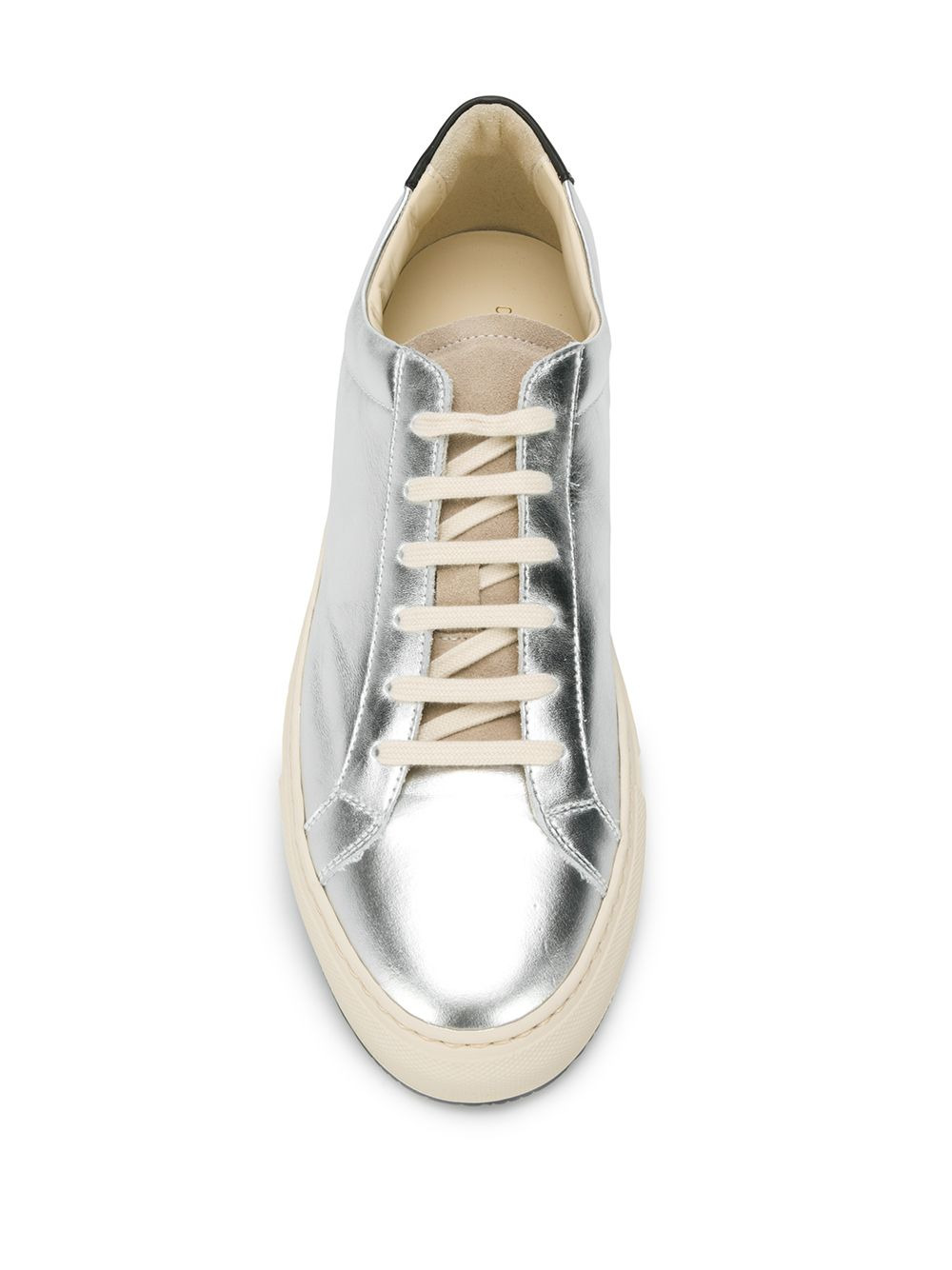 low-top metallic trainers - 4